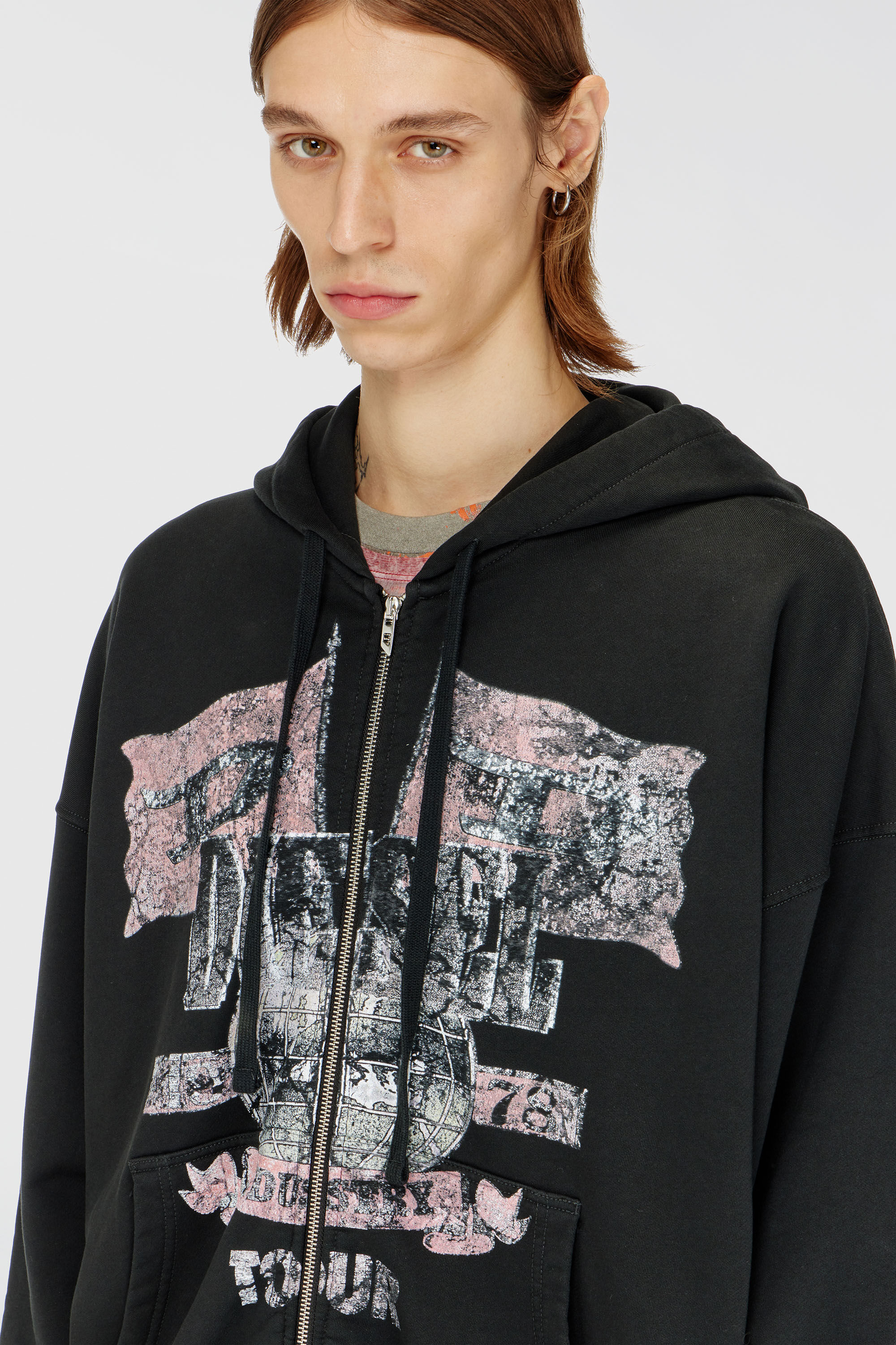 Diesel - S-WILL-ZIP, Felpa con zip e grafiche da concerto Uomo in ToBeDefined - 5