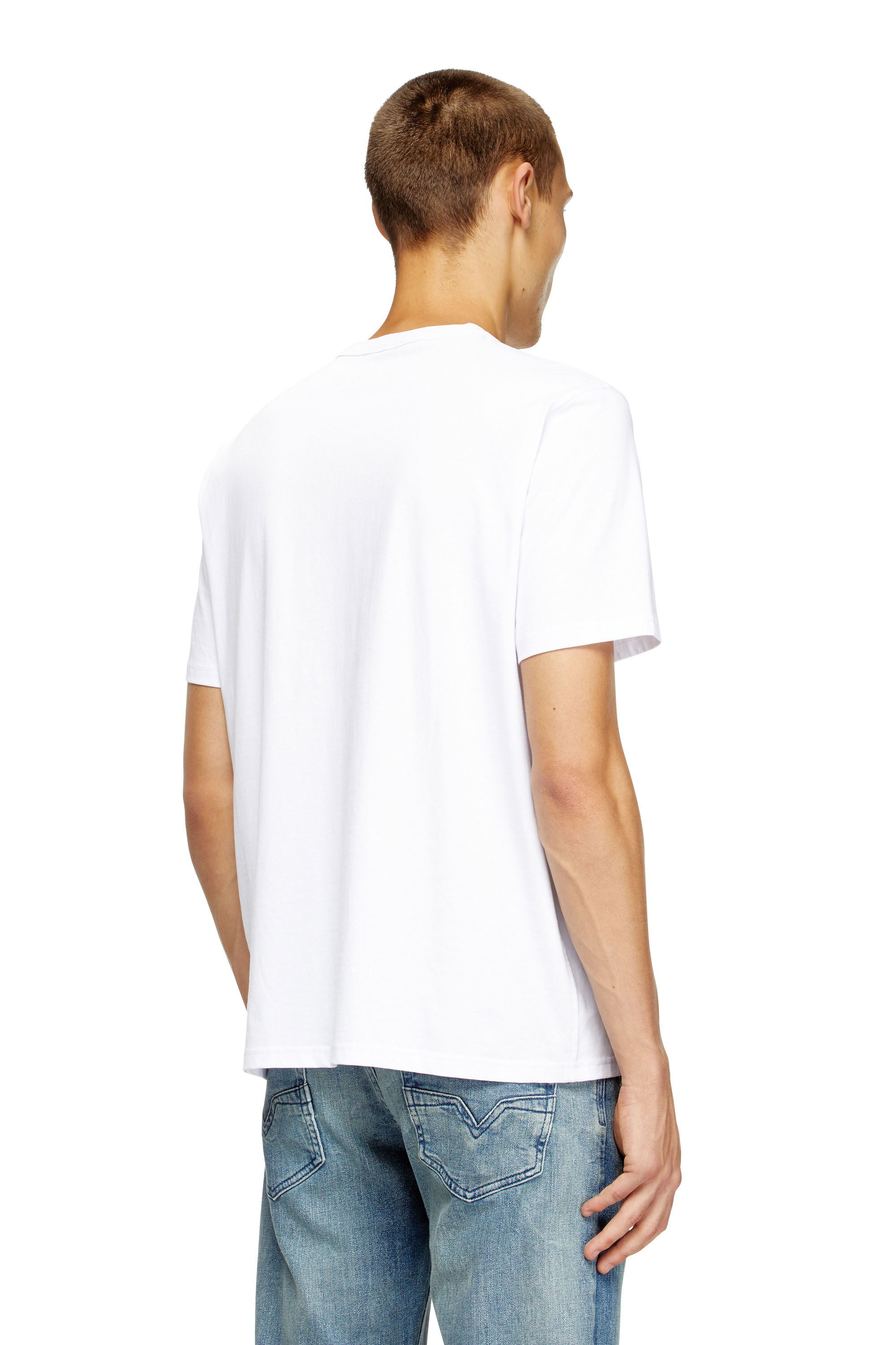 Diesel - T-ADJUST-MICRODIV, T-shirt con micro logo ricamato Unisex in Bianco - 4