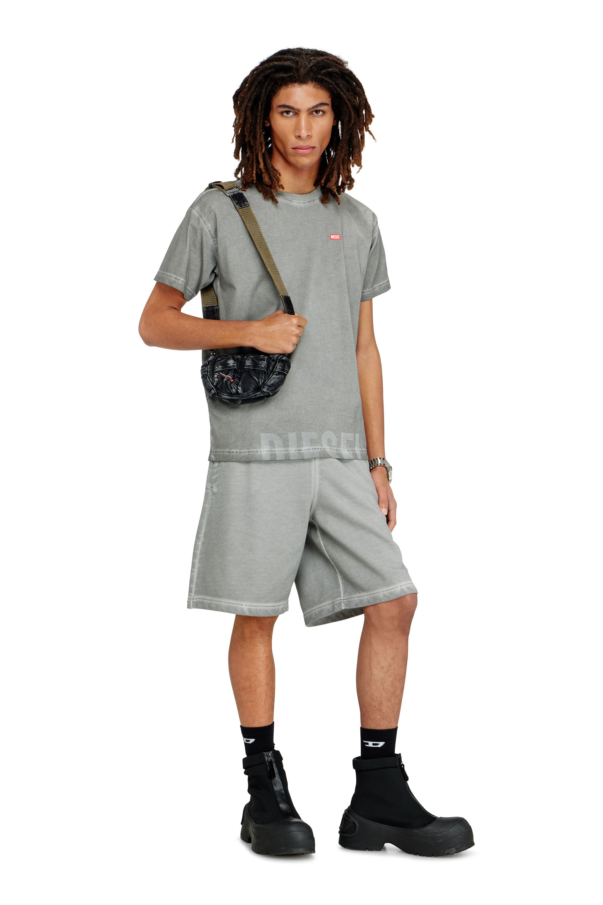 Diesel - MULTI-PKTS CROSSBODY XS X, Multi-Pkts - Borsetta in denim lavato Unisex in Grigio - 6