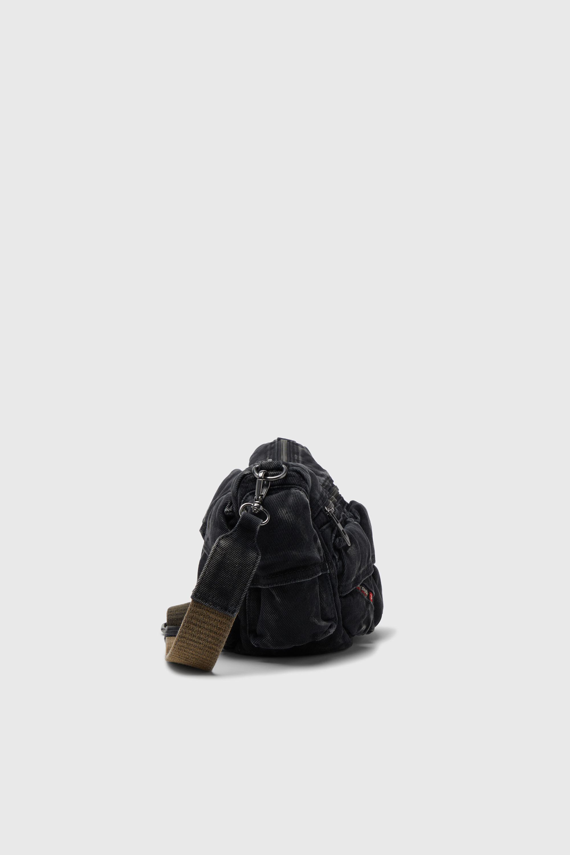 Diesel - MULTI-PKTS SHOULDER BAG X, Multi-Pkts - Borsa multitasche in denim washed Unisex in Nero - 4
