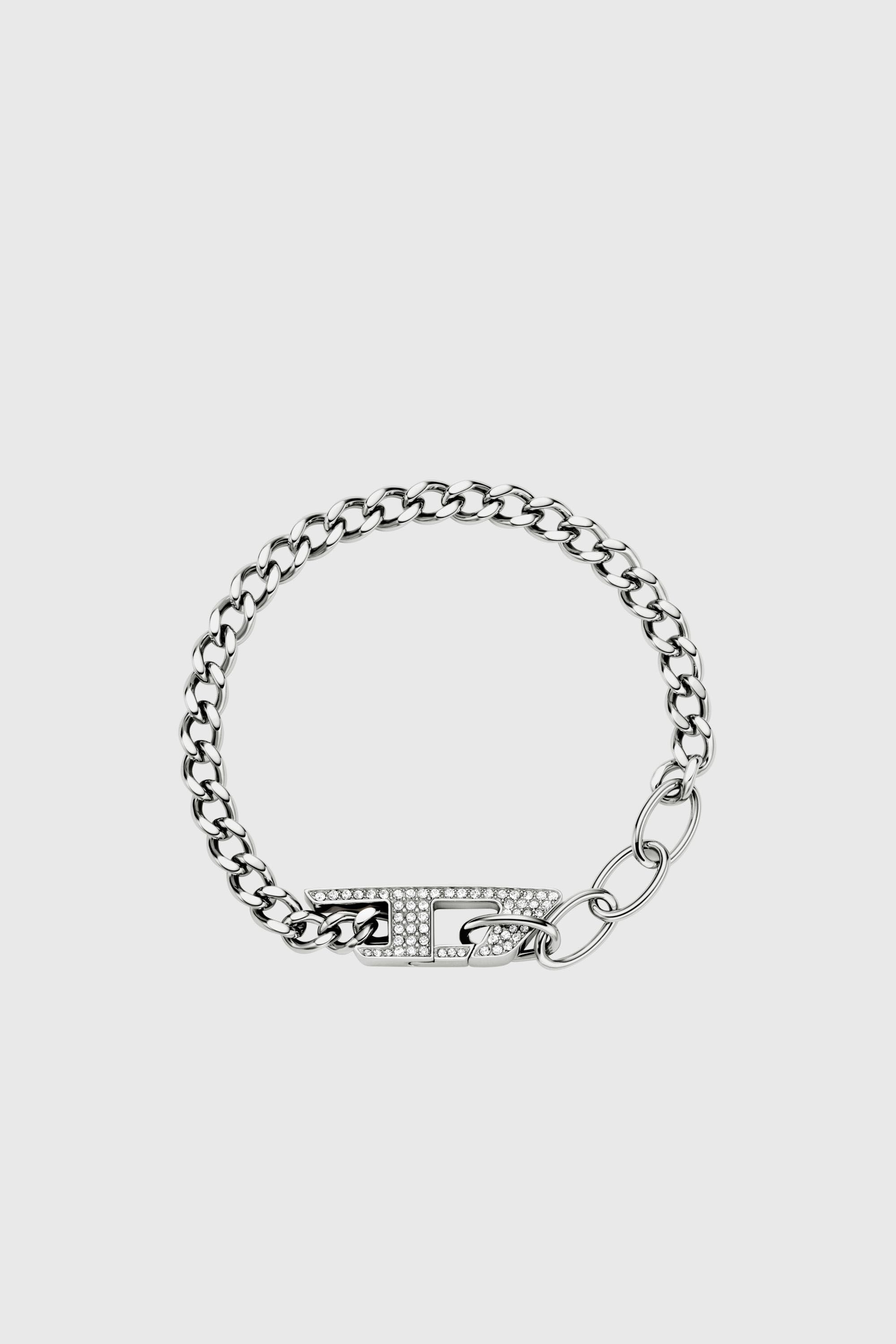 Diesel - DX1627040 JEWELLERY, Bracciale a catena in acciaio con dettagli luminosi Unisex in Argento - 1