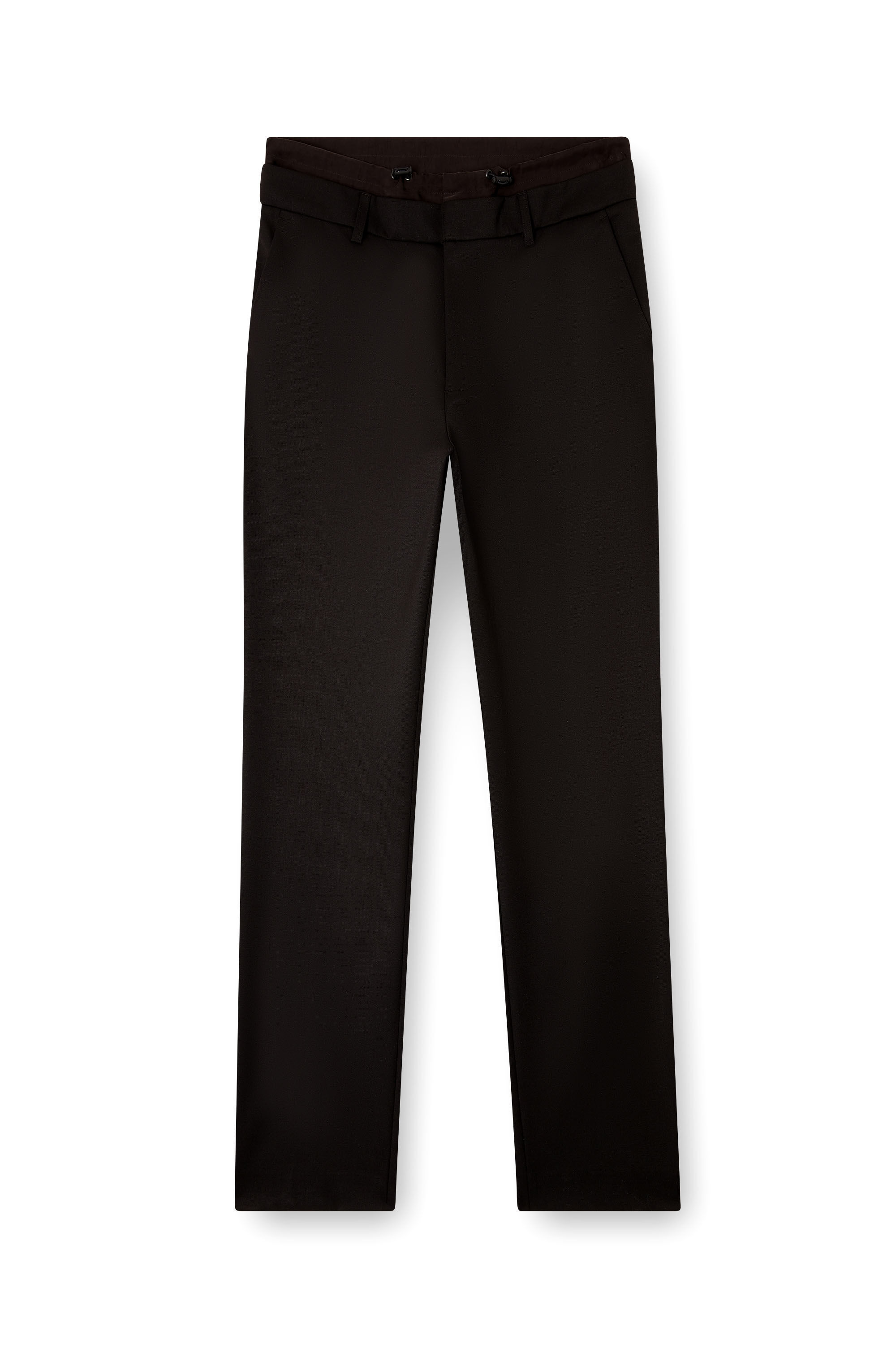 Diesel - P-OWERS, Pantaloni in misto lana con cintura elastica Uomo in Nero - 2