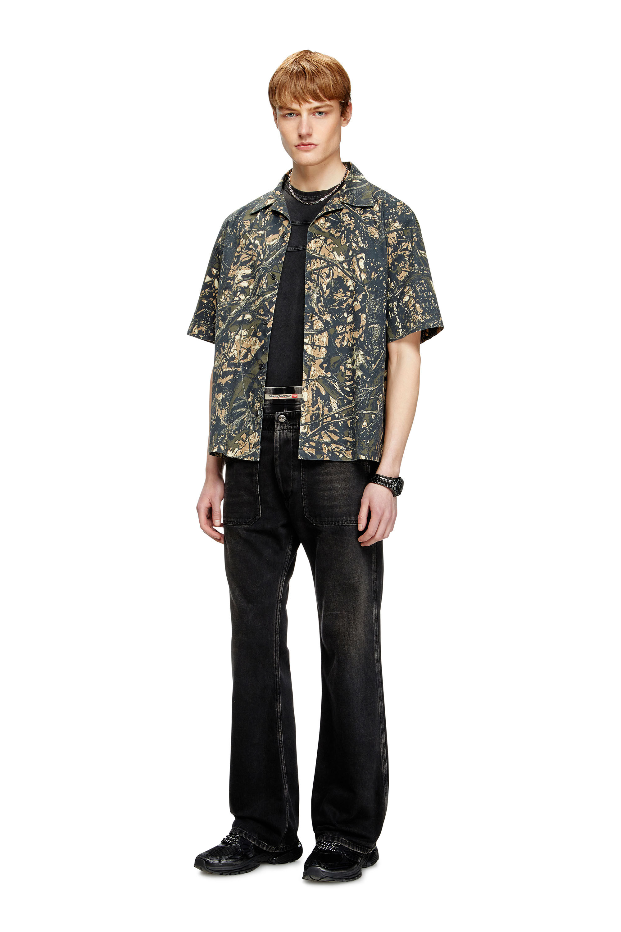 Diesel - Bootcut Jeans D-Moorix 09J96 Uomo, Nero/Grigio scuro - Image 1