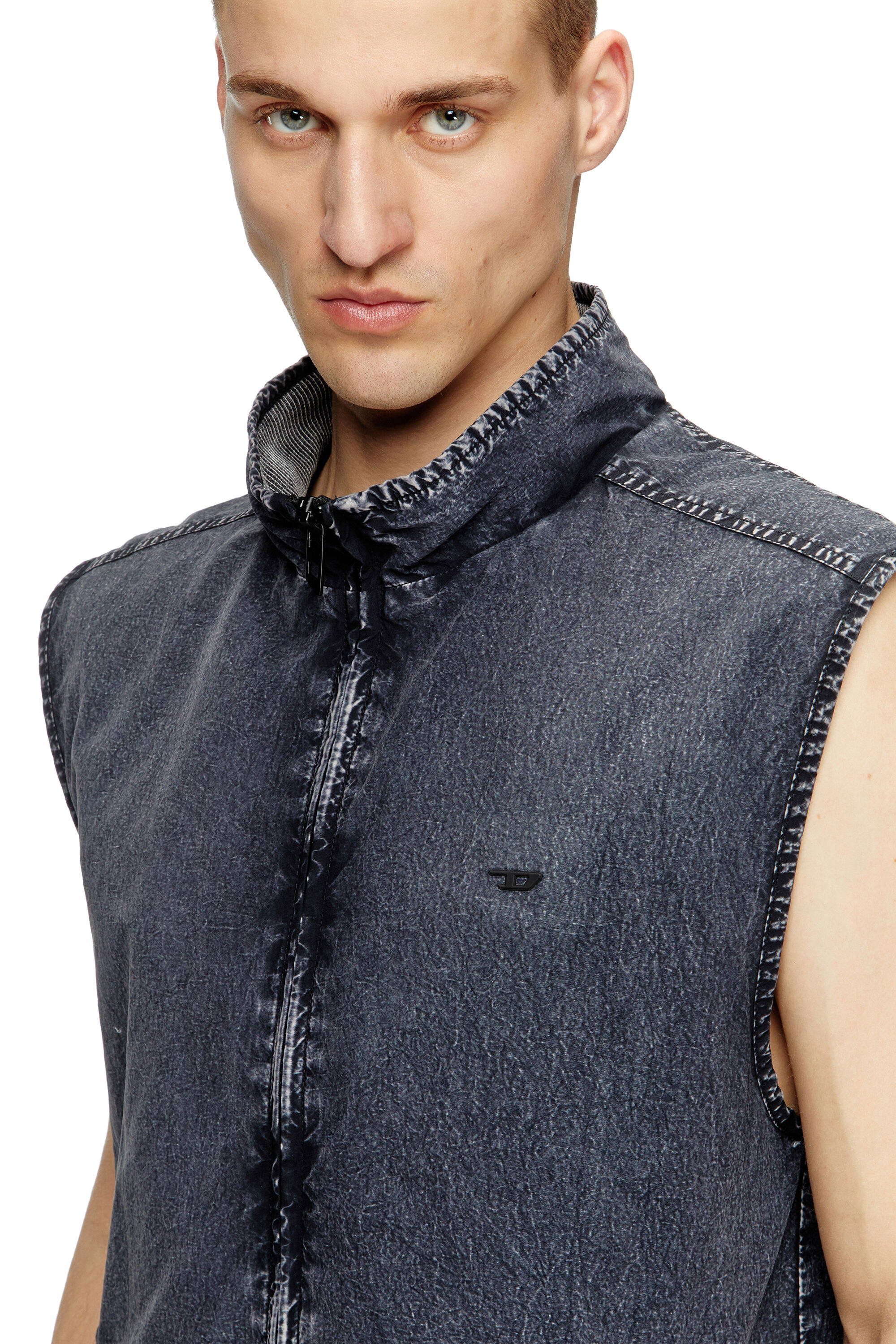 Diesel - J-ERB, Gilet in nylon Taslan riciclato Uomo in Blu - 5