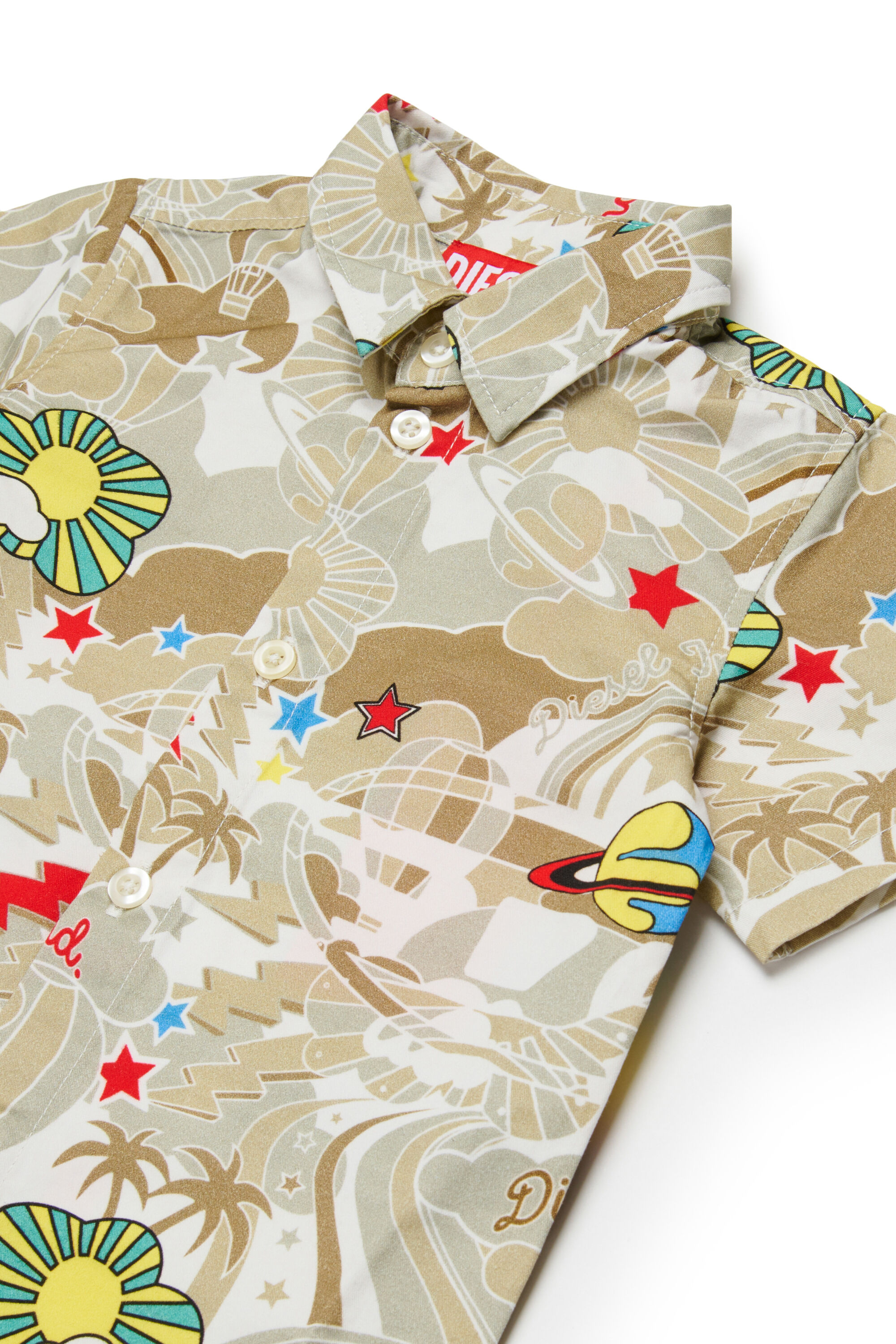 Diesel - CILYB, Camicia a maniche corte con stampa integrale Uomo in Marrone - 3