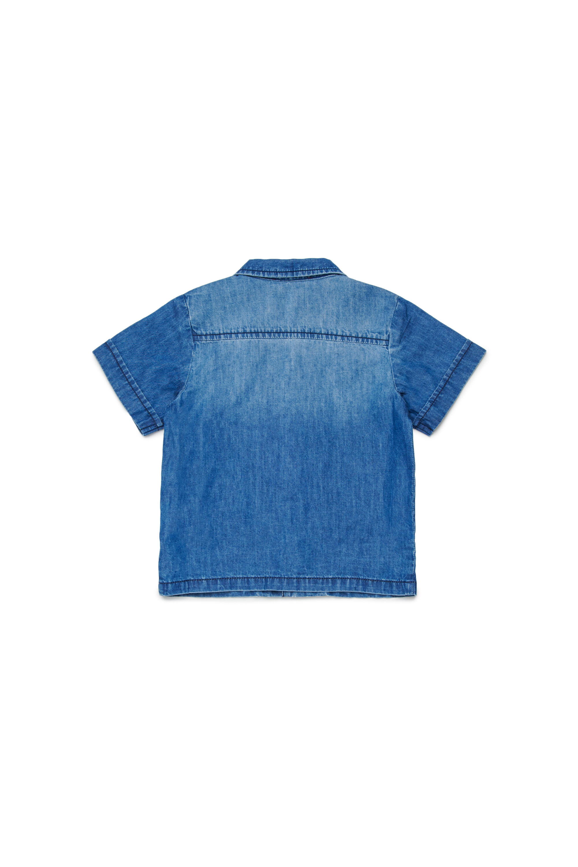 Diesel - CIRIB, Camicia bowling in denim lavato Uomo in Blu - 2