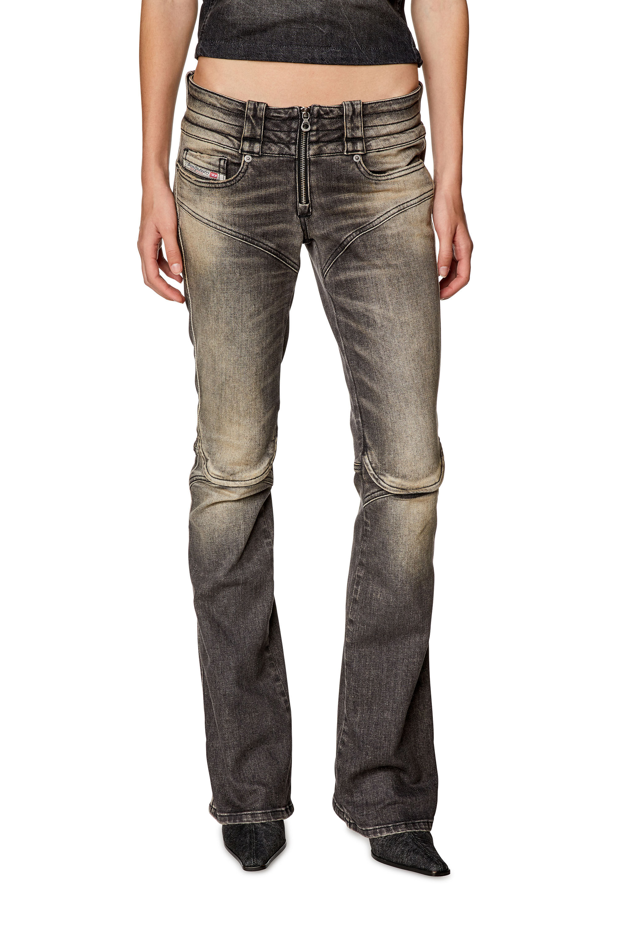 Diesel - Bootcut and Flare Jeans Belthy 0JGAL, Nero/Grigio scuro - Image 3