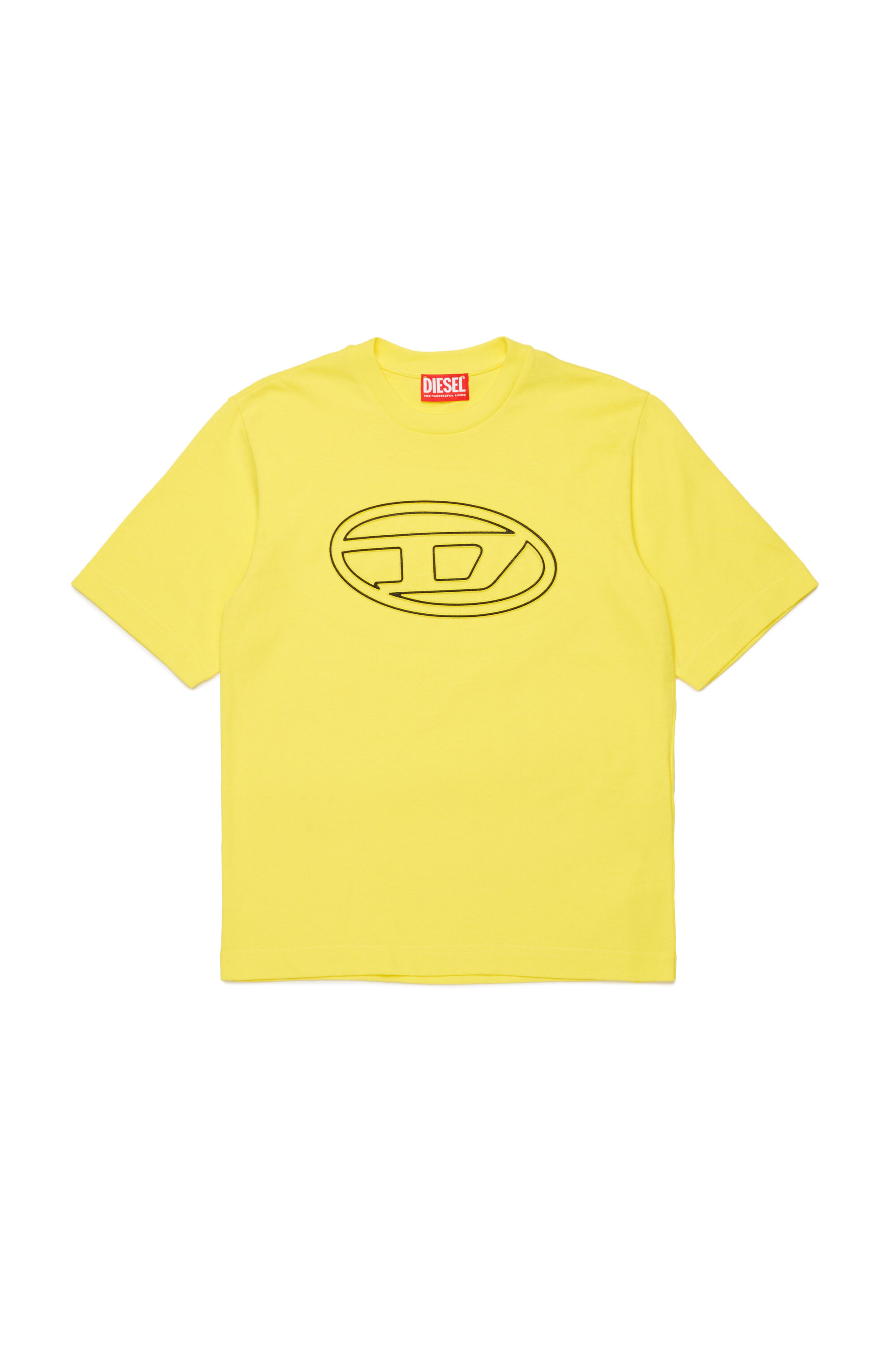 Diesel - TJUSTBIGOVAL OVER, Uomo T-shirt con logo Oval D stilizzato in Giallo - Image 1