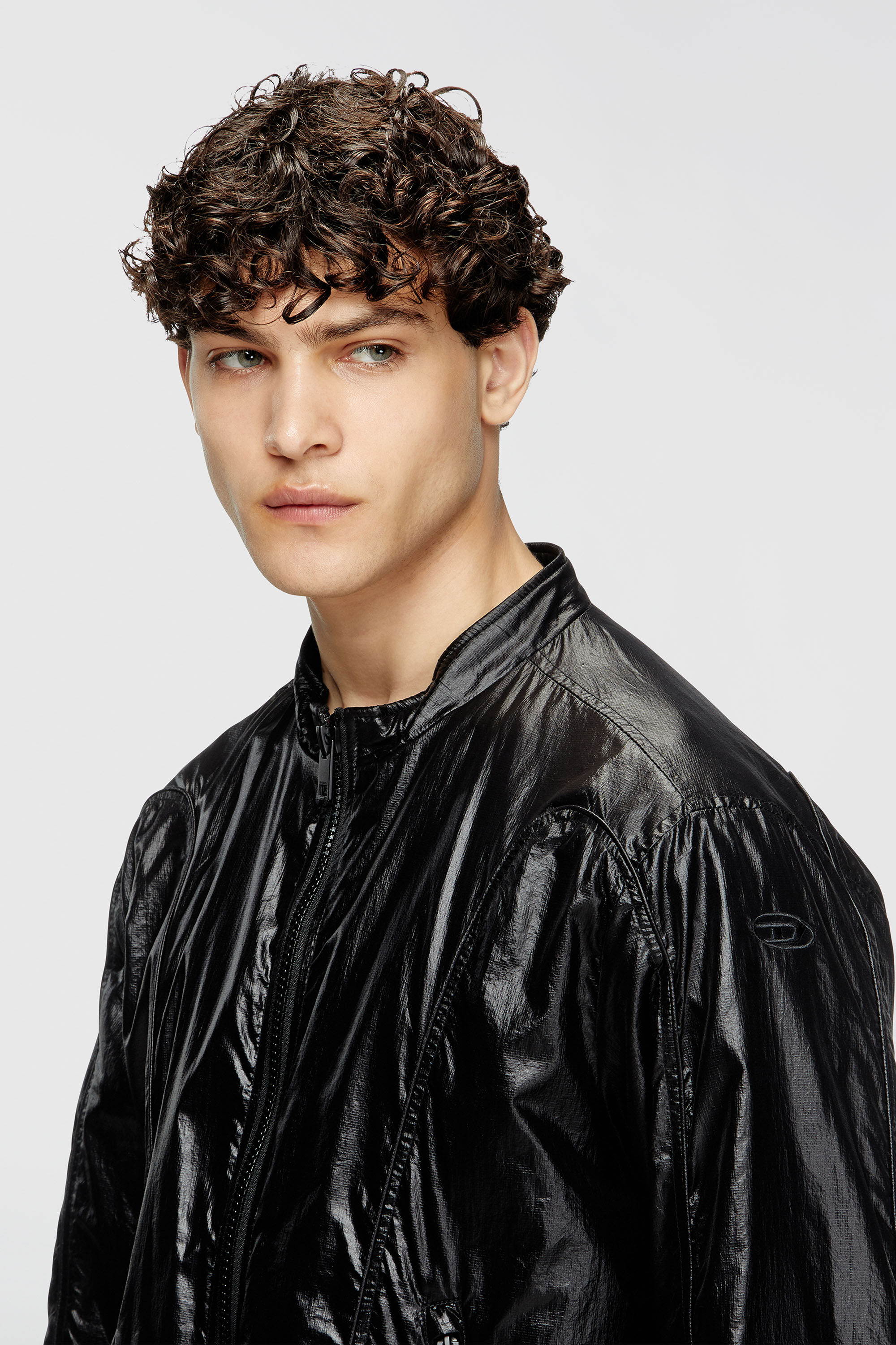 Diesel - J-CLAYS, Giacca biker in ripstop lucido Uomo in Nero - 5