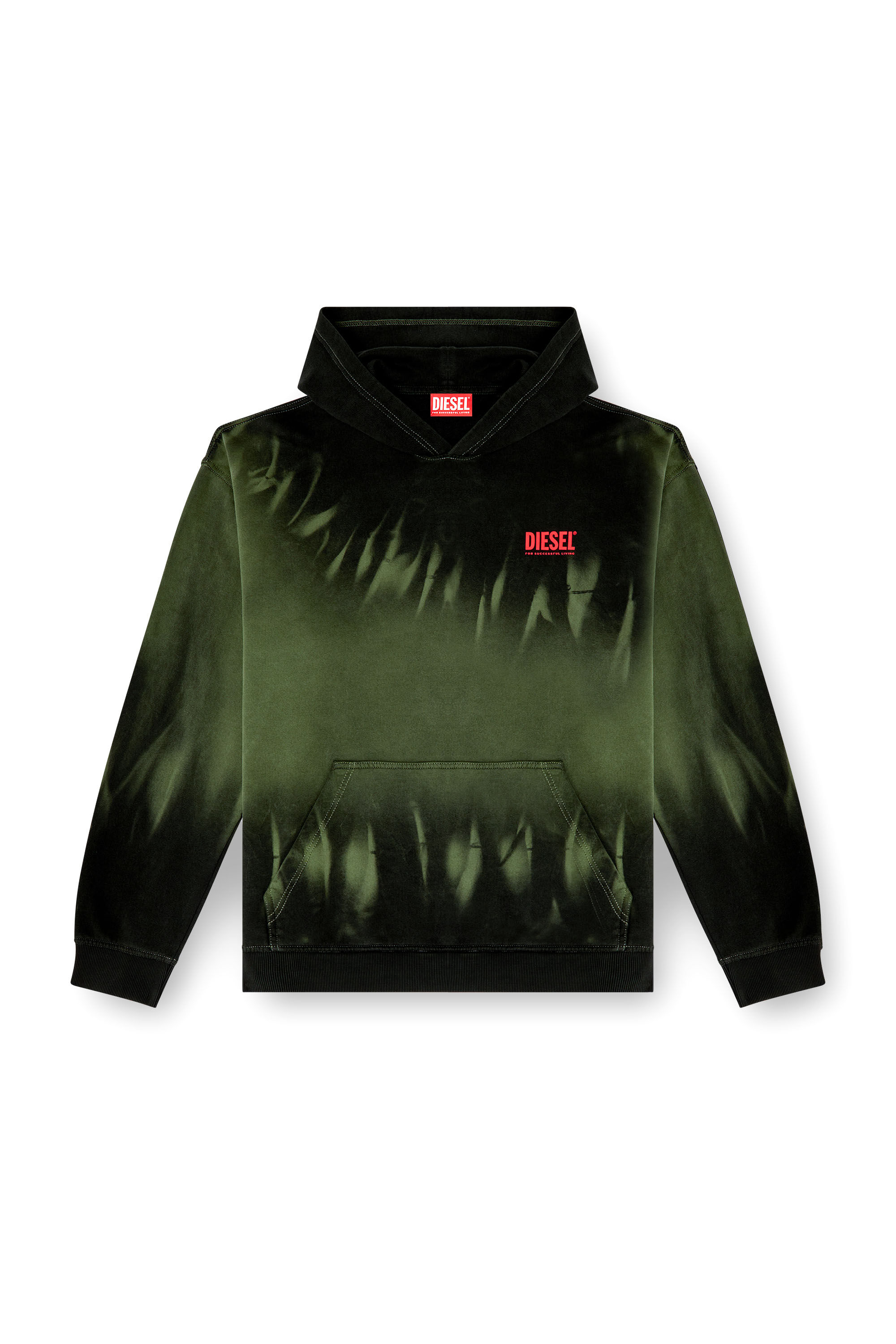 Diesel - S-BOXT-HOOD-R2, Hoodie tie-dye con stampa logo Uomo in Multicolor - 2