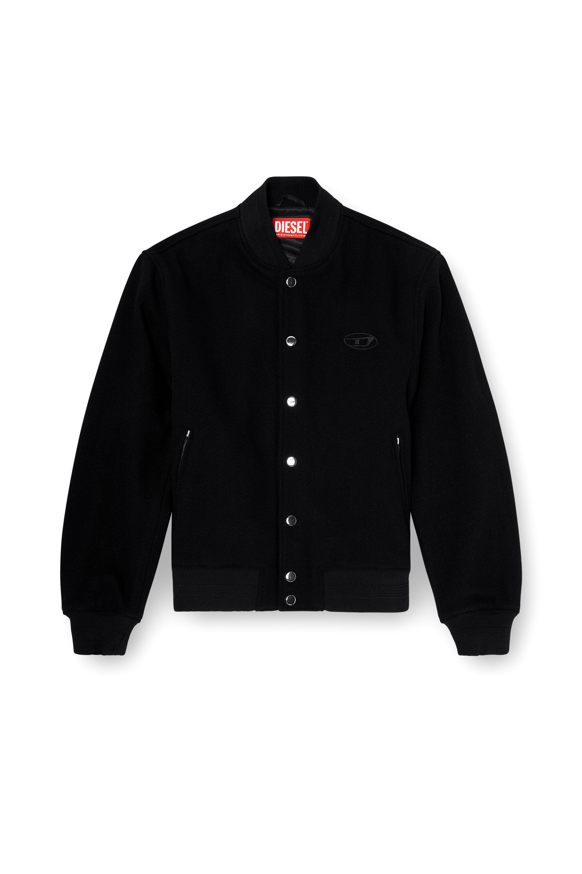 Diesel - J-ARRY-WRD, Giacca bomber in panno misto lana Uomo in Nero - 2