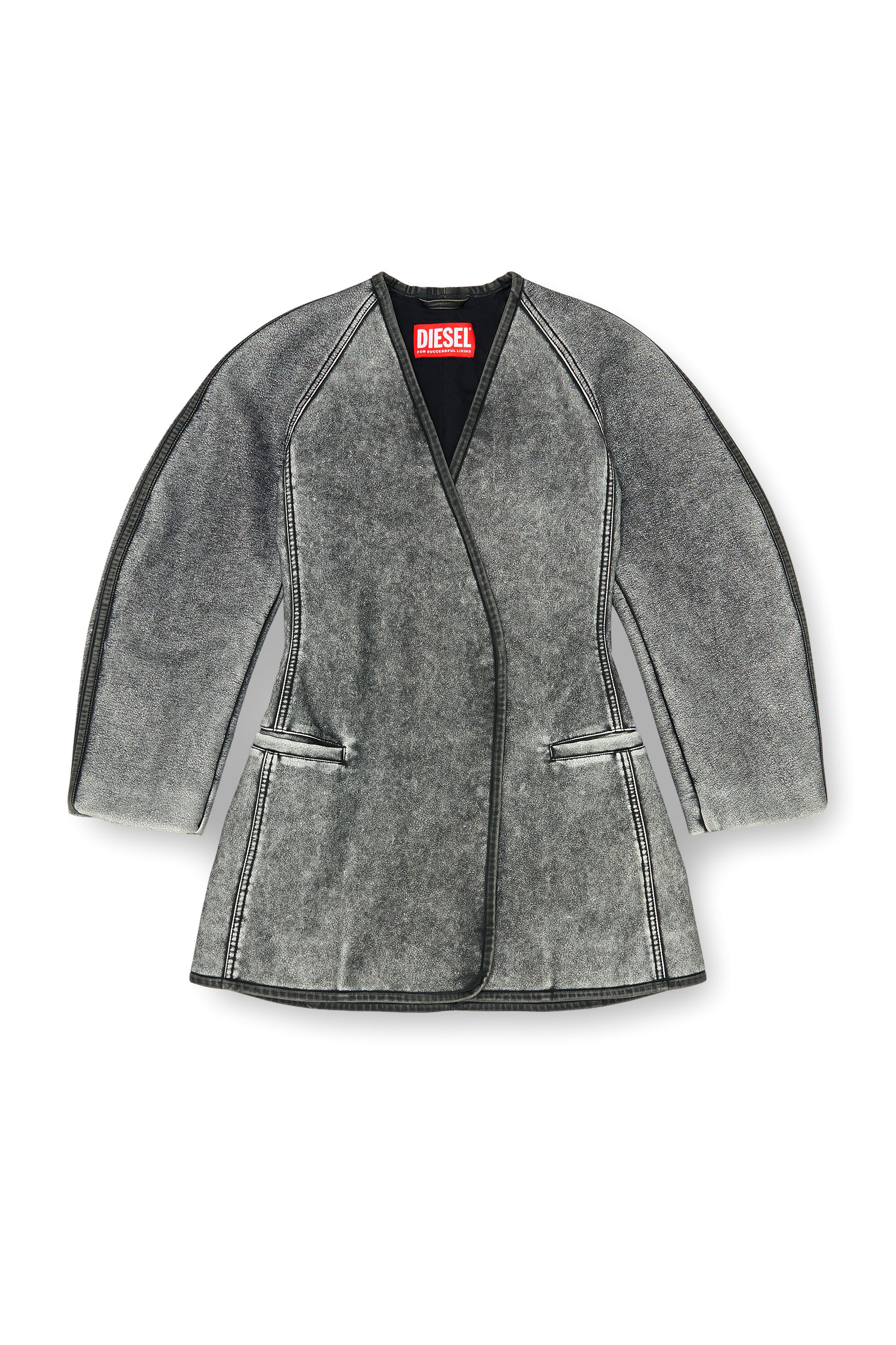 Diesel - G-ALAX, Woman's Cardigan jacket with cocoon sleeves in Grey - 2