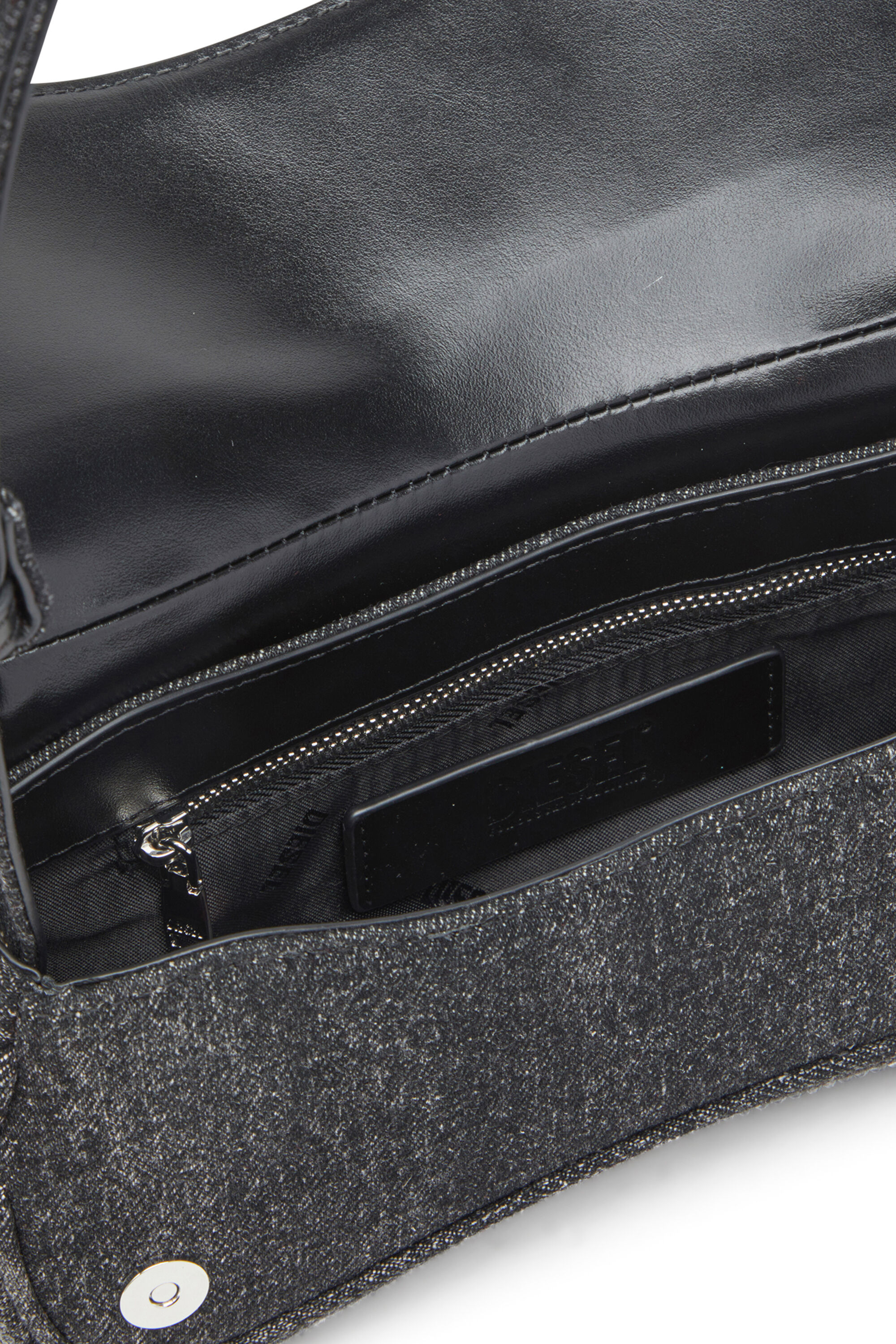 Diesel - PLAY CLUTCH, Play-Clutch in denim con cristalli Donna in Nero - 2
