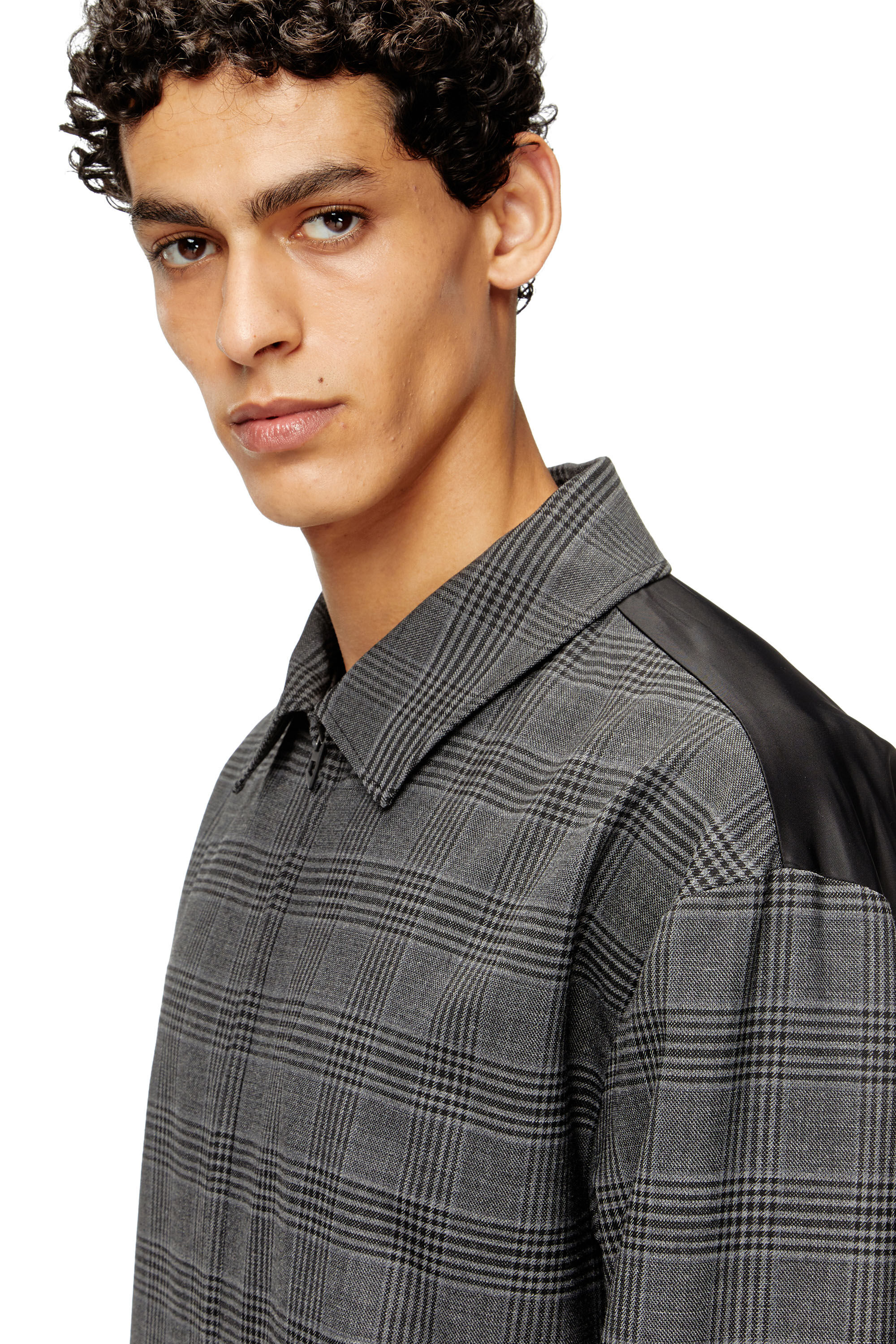 Diesel - J-TING, Giacca sportiva in misto lana e raso con tessuto Principe di Galles Uomo in Multicolor - 5