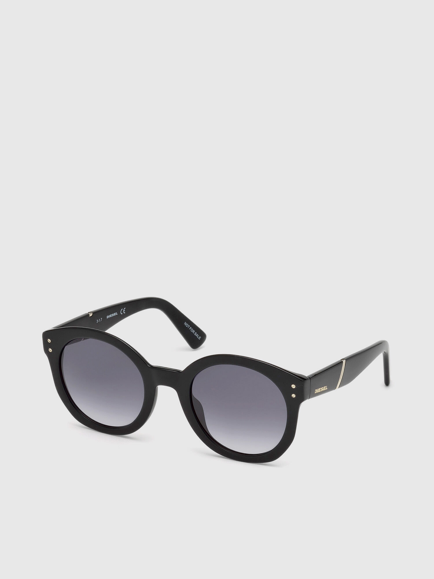 Diesel - DL0252, Occhiali in acetato con forma ampia e tonda Donna in Nero - 4