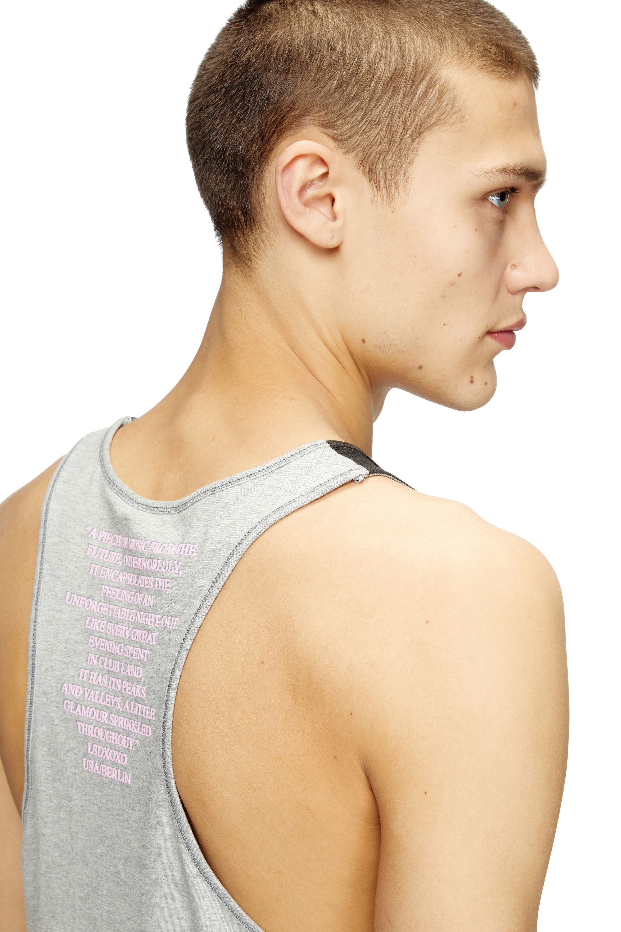 Diesel - T-SHAN, Canotta con stampa DJ Unisex in Grigio - 5