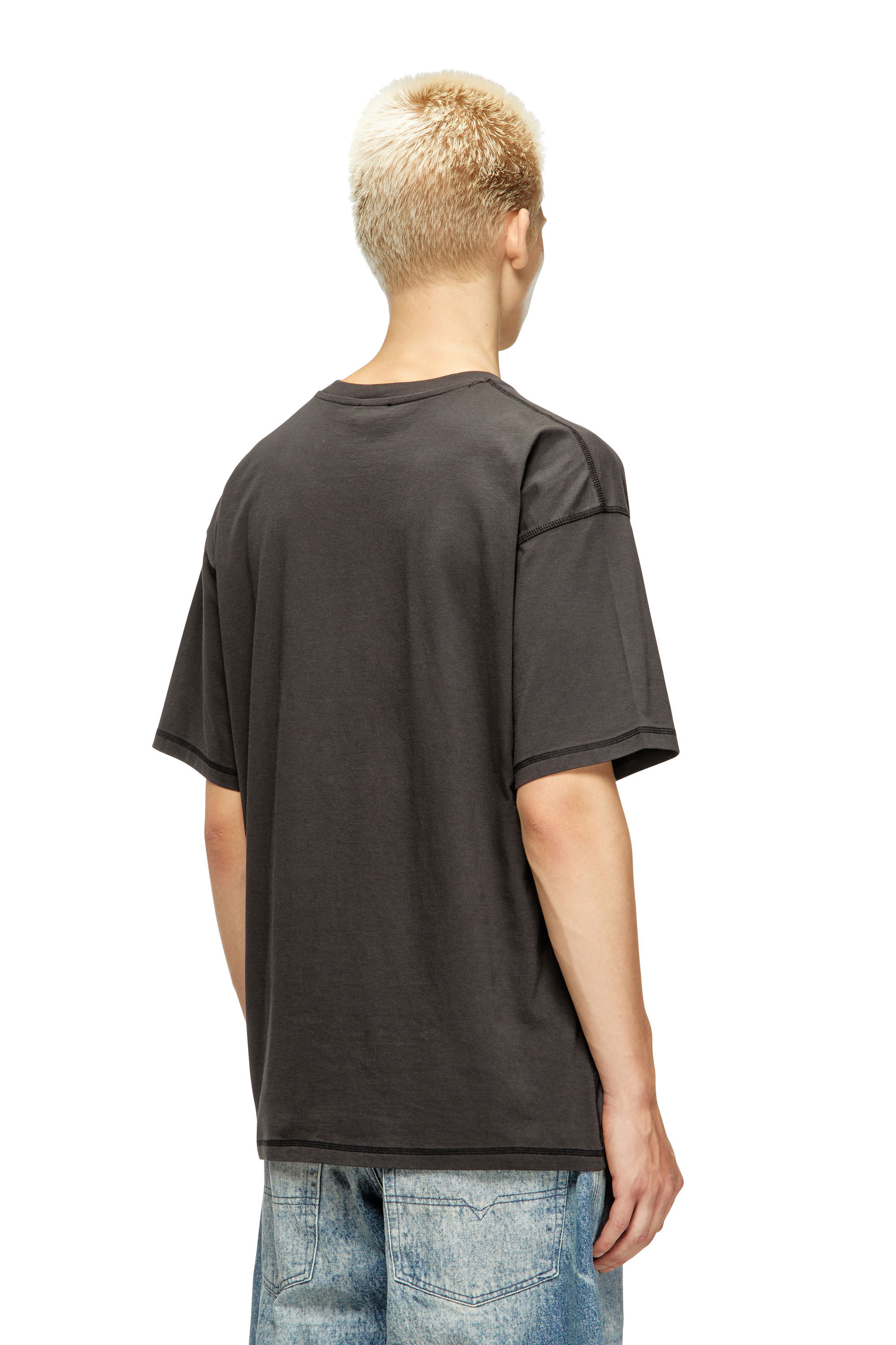 Diesel - T-LEONARD-IHBJ, T-shirt con stampa graffiti Uomo in Grigio - 4