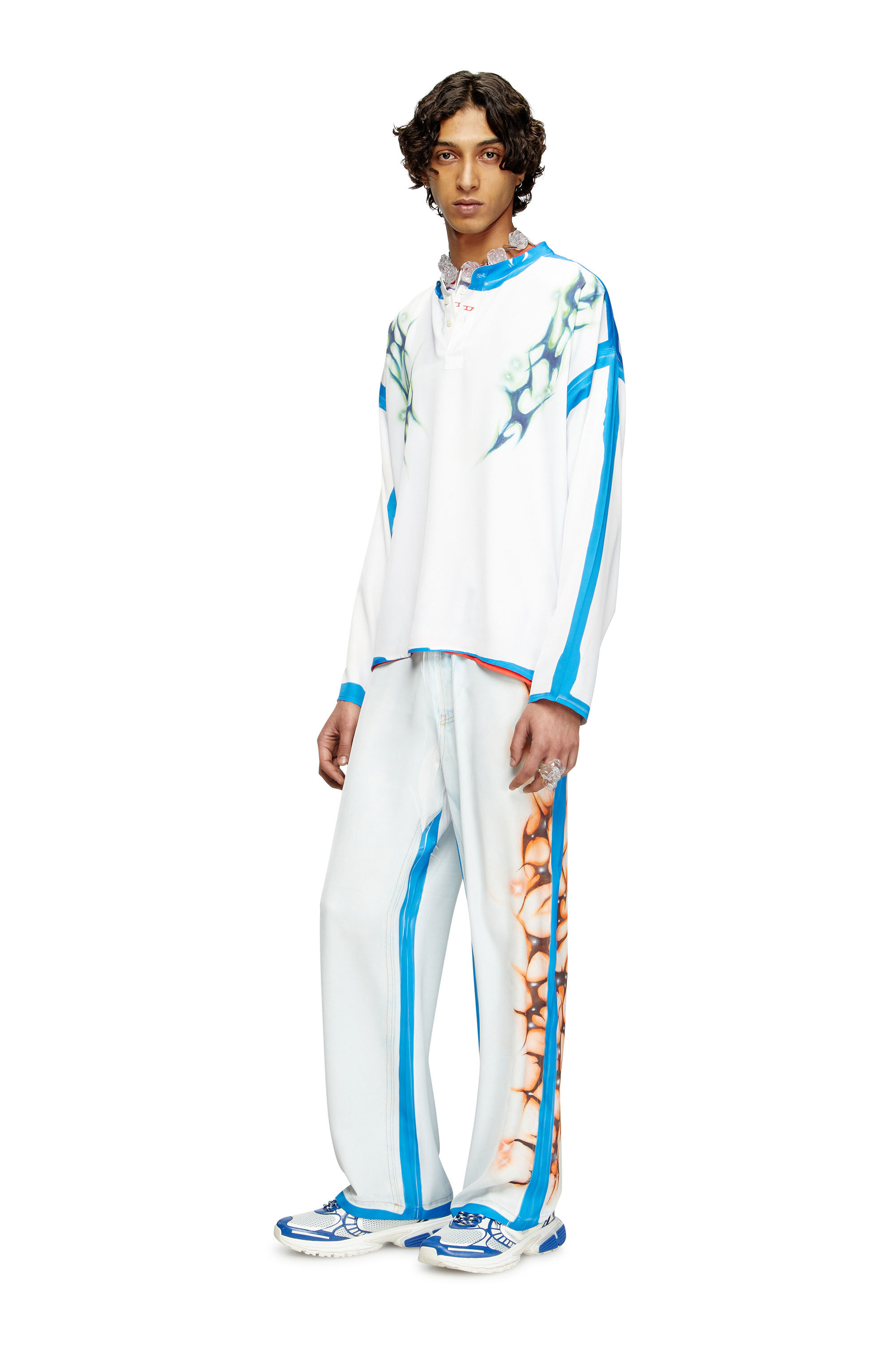 Diesel - P-AFTER-GRAFFITI-JAP, Pantalone relaxed con stampa graffiti Unisex in Multicolor - 1