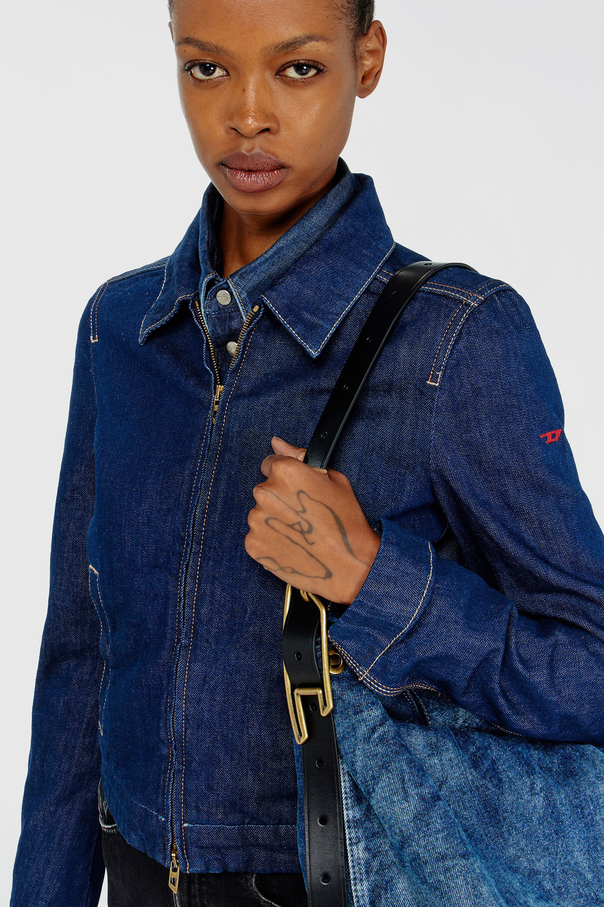 Diesel - DE-CORB, Giacca coach in denim rinse Donna in Blu - 5