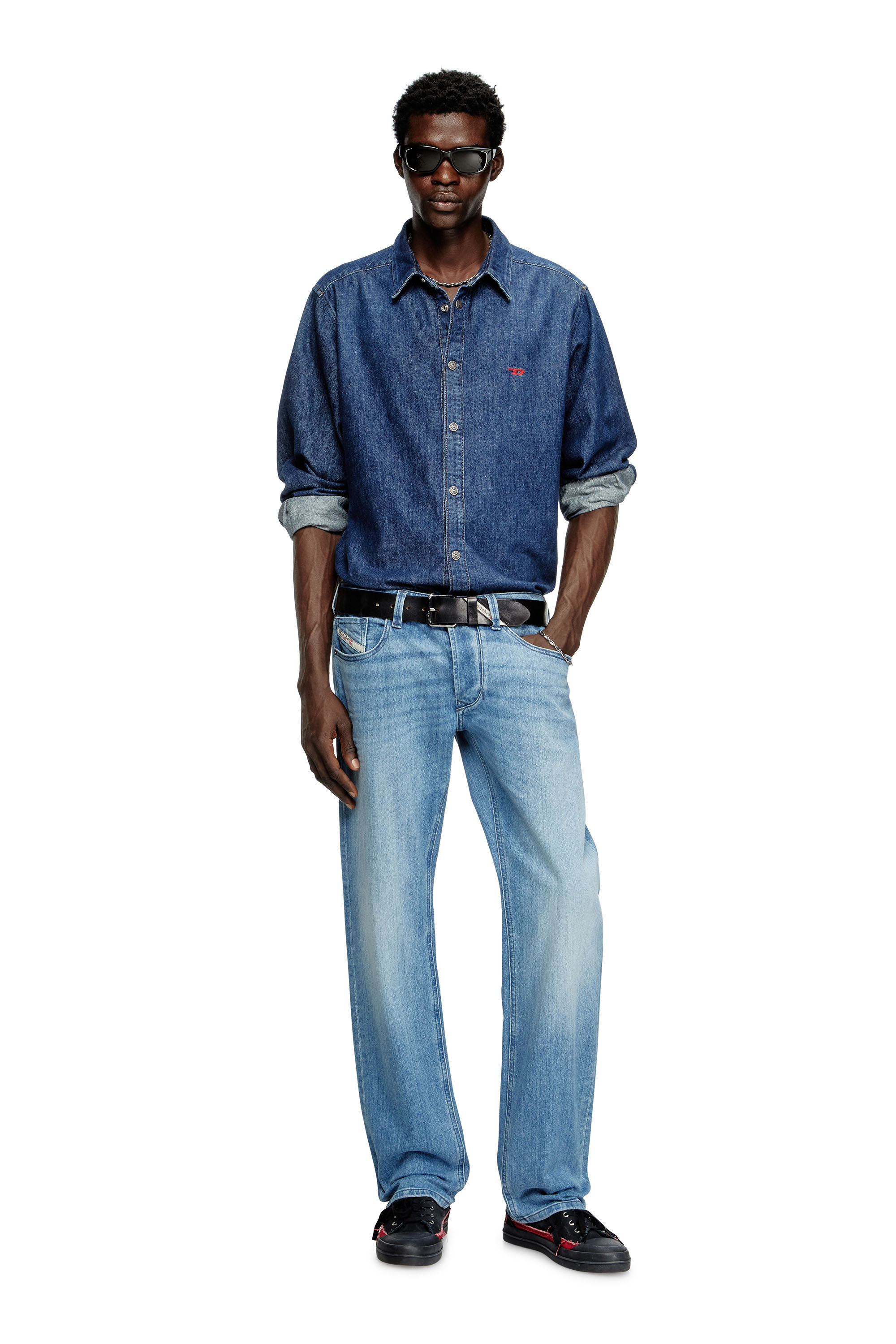 Camicia Jeans Uomo TOM TAILOR Denim – Slim Fit, Maniche Corte, Colletto Kent, Denim Elasticizzato E Lavaggio Leggero