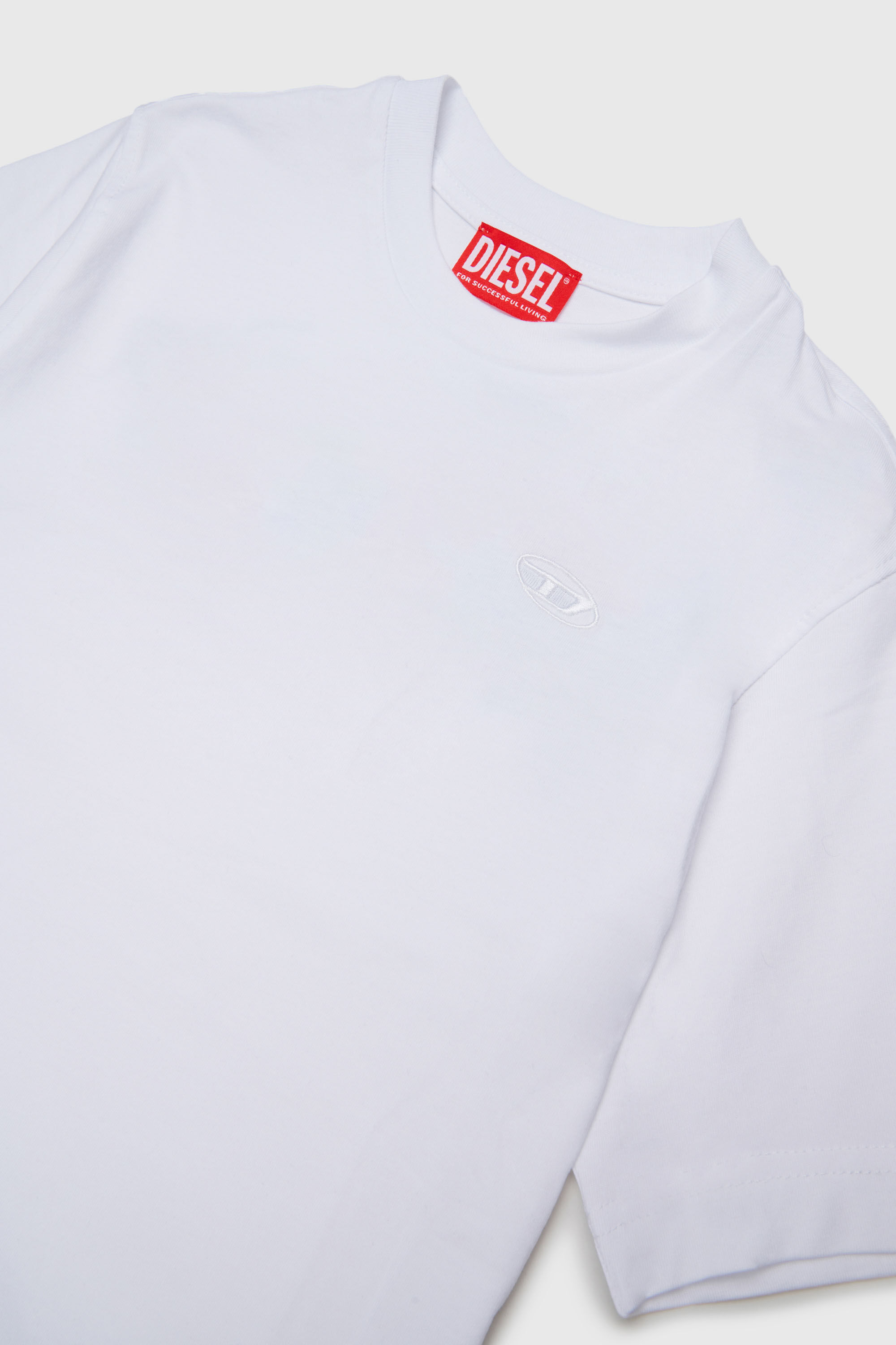 Diesel - TSCRAP OVER, T-shirt con ricamo Oval D e stampa flock Uomo in Bianco - 3