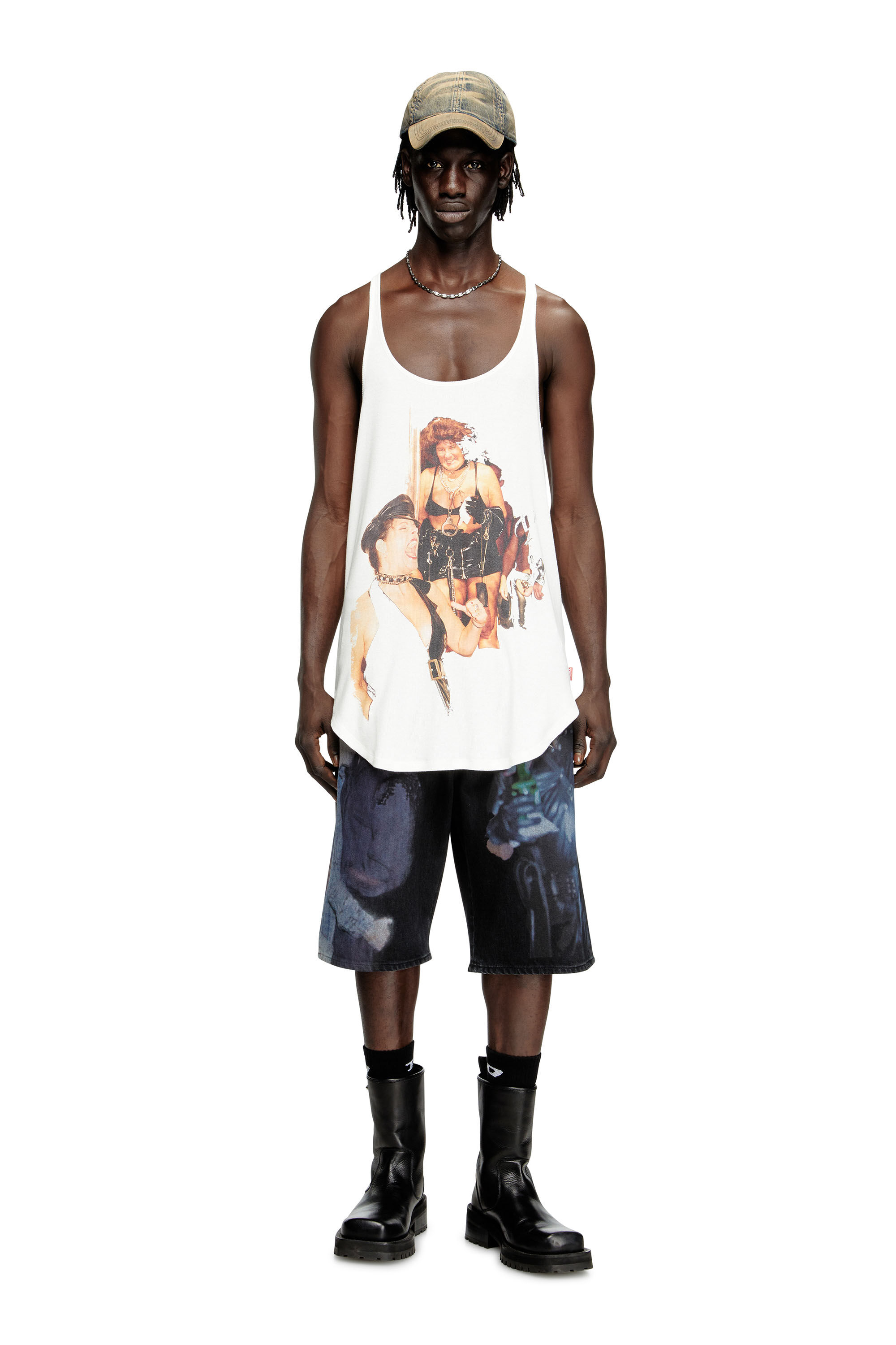 Diesel - PR-T-SHANRY-W-TOM25, Canotta con stampa grafica Unisex in Bianco - 1