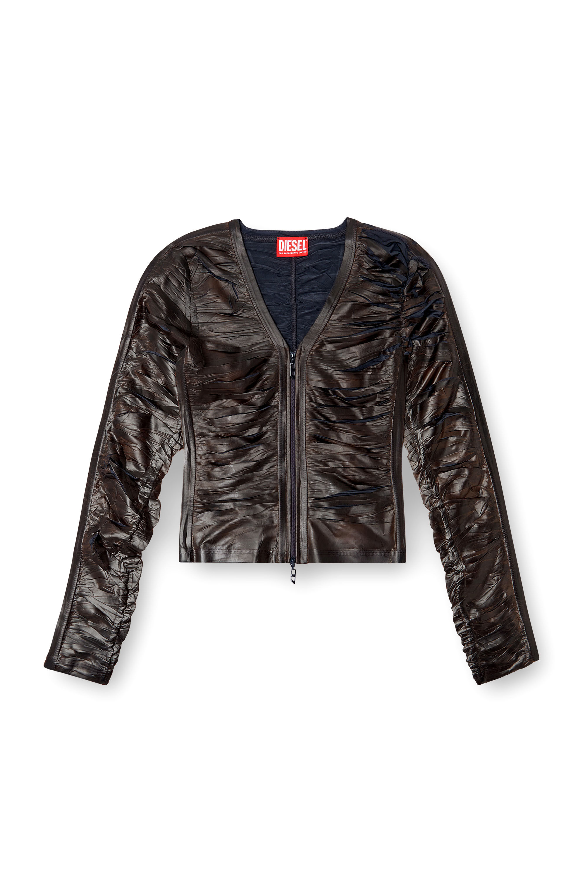 Diesel - T-CARDY, Top con scollo a V arricciato Donna in Multicolor - 2
