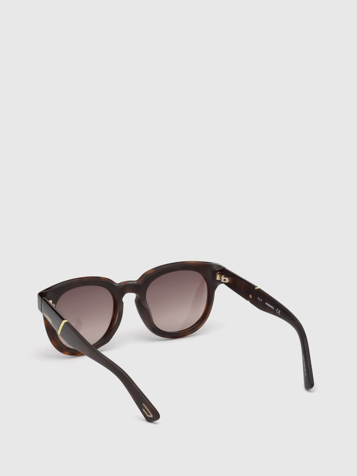 Diesel - DL0230, Occhiali con lenti tonde e dettaglio obliquo Donna in Marrone - 2