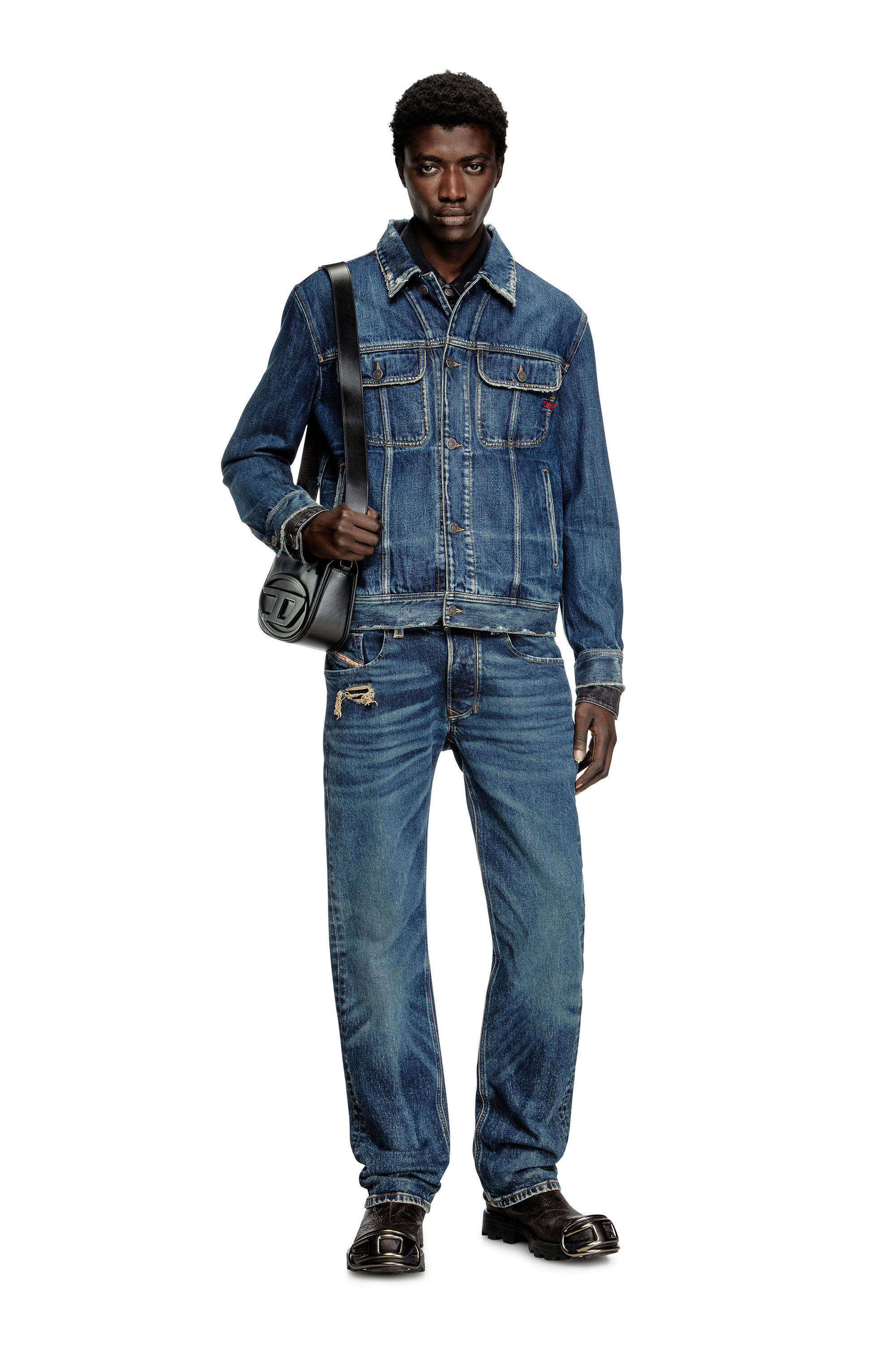Diesel - D-BARCY, Giacca trucker regular Uomo in Blu - 1