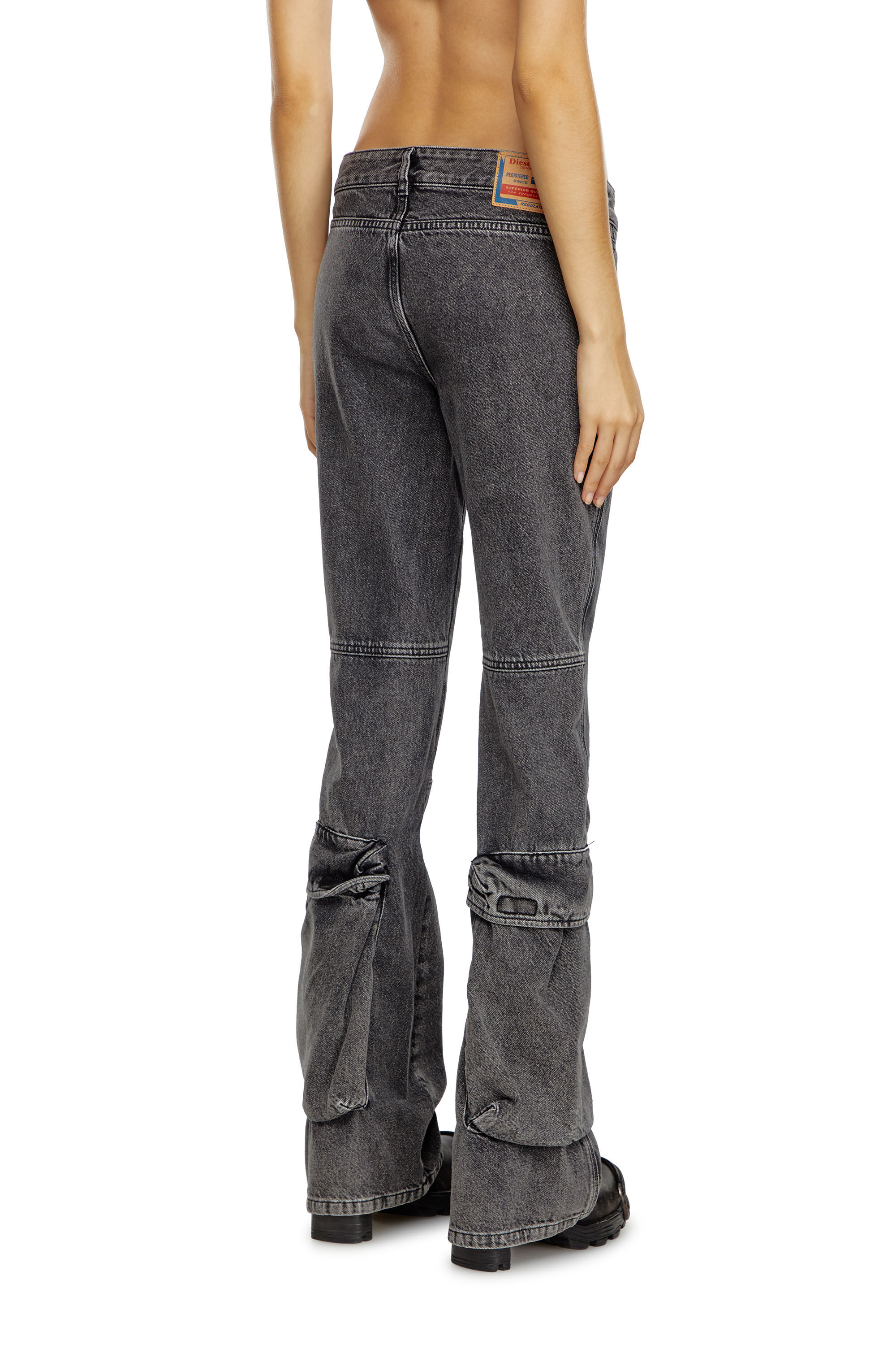 Diesel - Donna Bootcut and Flare Jeans D-Poky 0CBDH, Nero/Grigio scuro - Image 4