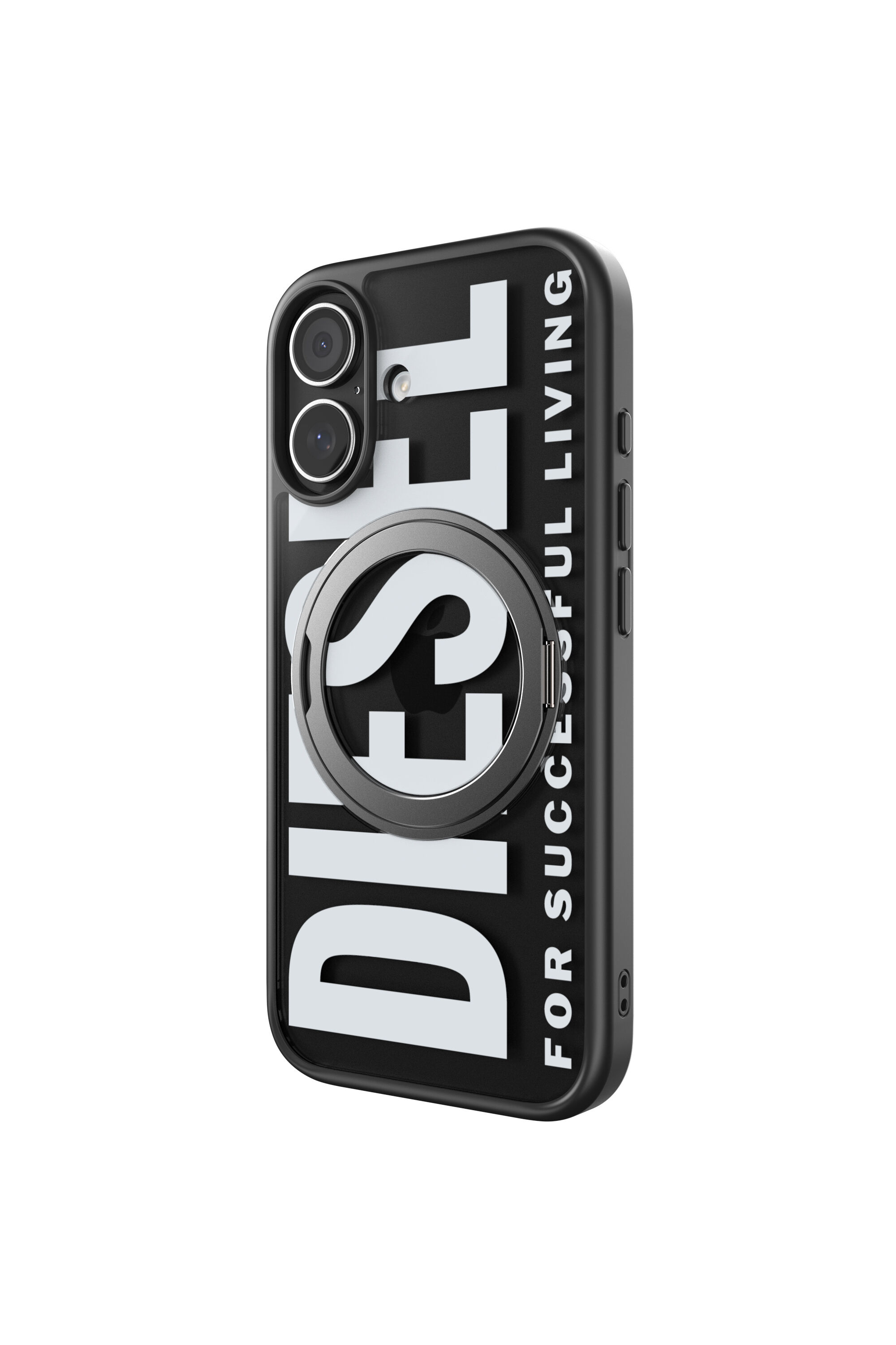 Diesel - 60403 RING STAND CASE, Custodia Ringstand-Magsafe per iPhone 17 Unisex in Nero - 4