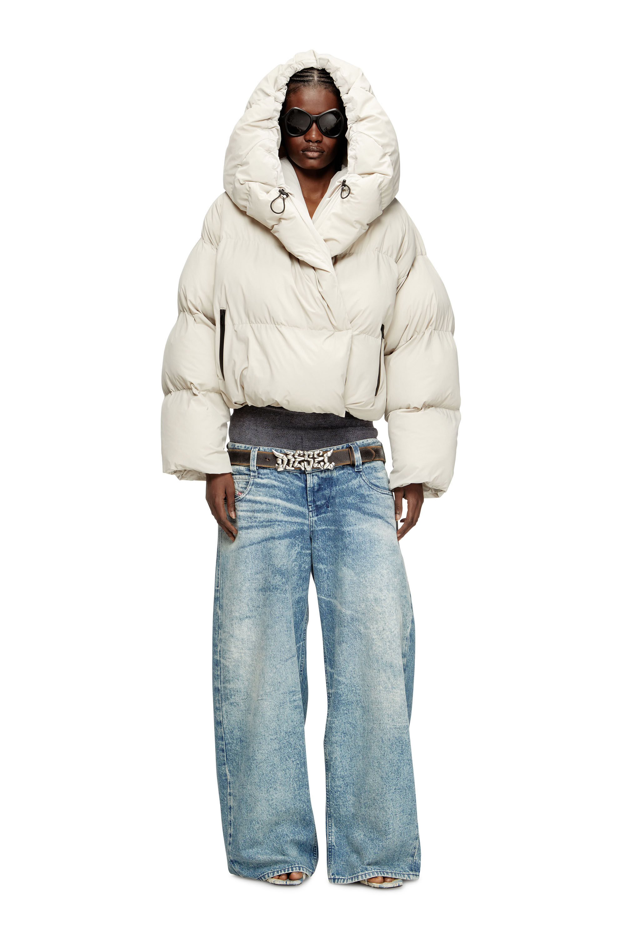 Diesel - W-ILEY-T1, Giacca imbottita a portafoglio in nylon bi-stretch Donna in Beige - 1