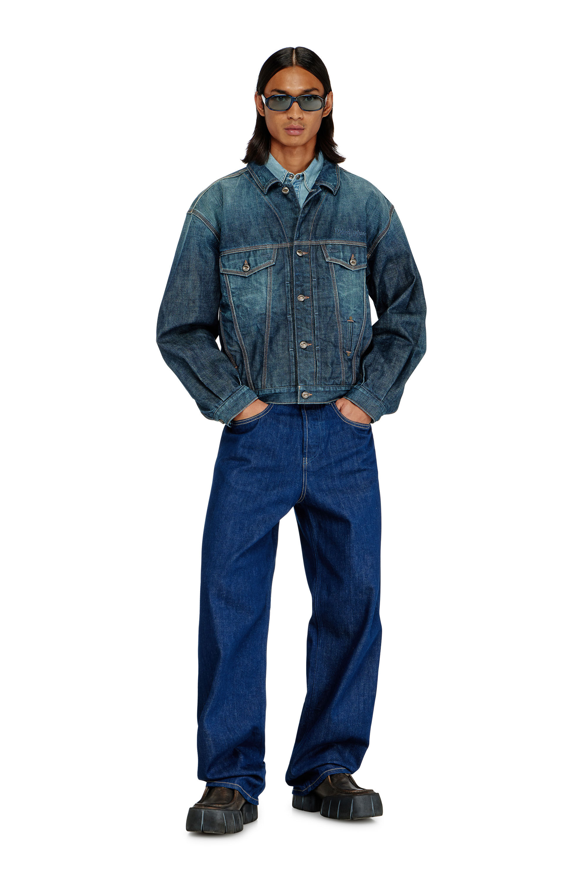 Diesel - Relaxed Jeans 2001 D-Macro 09Q09 Uomo, Blu Scuro - Image 2