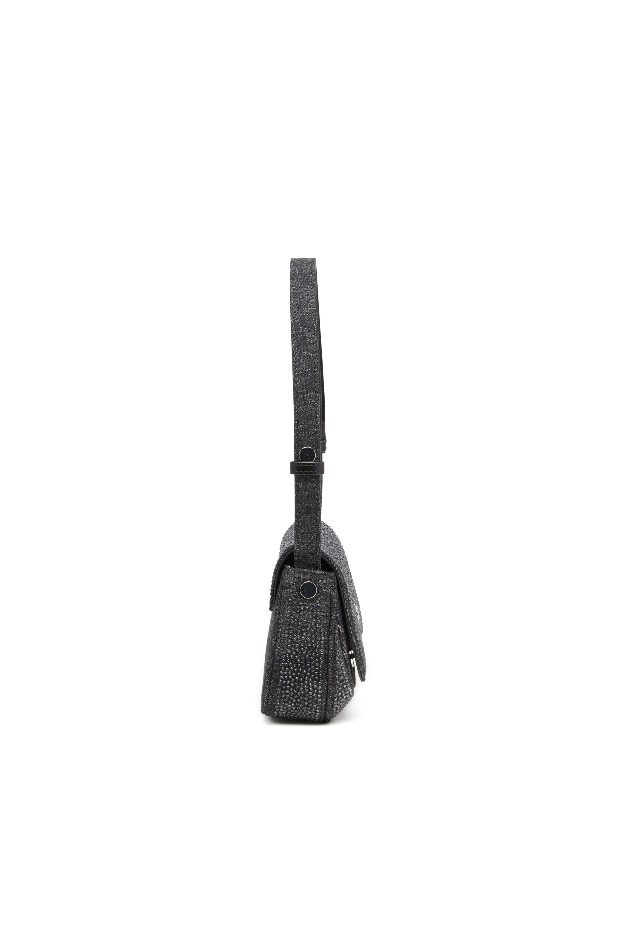 Diesel - PLAY CLUTCH, Play-Clutch in denim con cristalli Donna in Nero - 4
