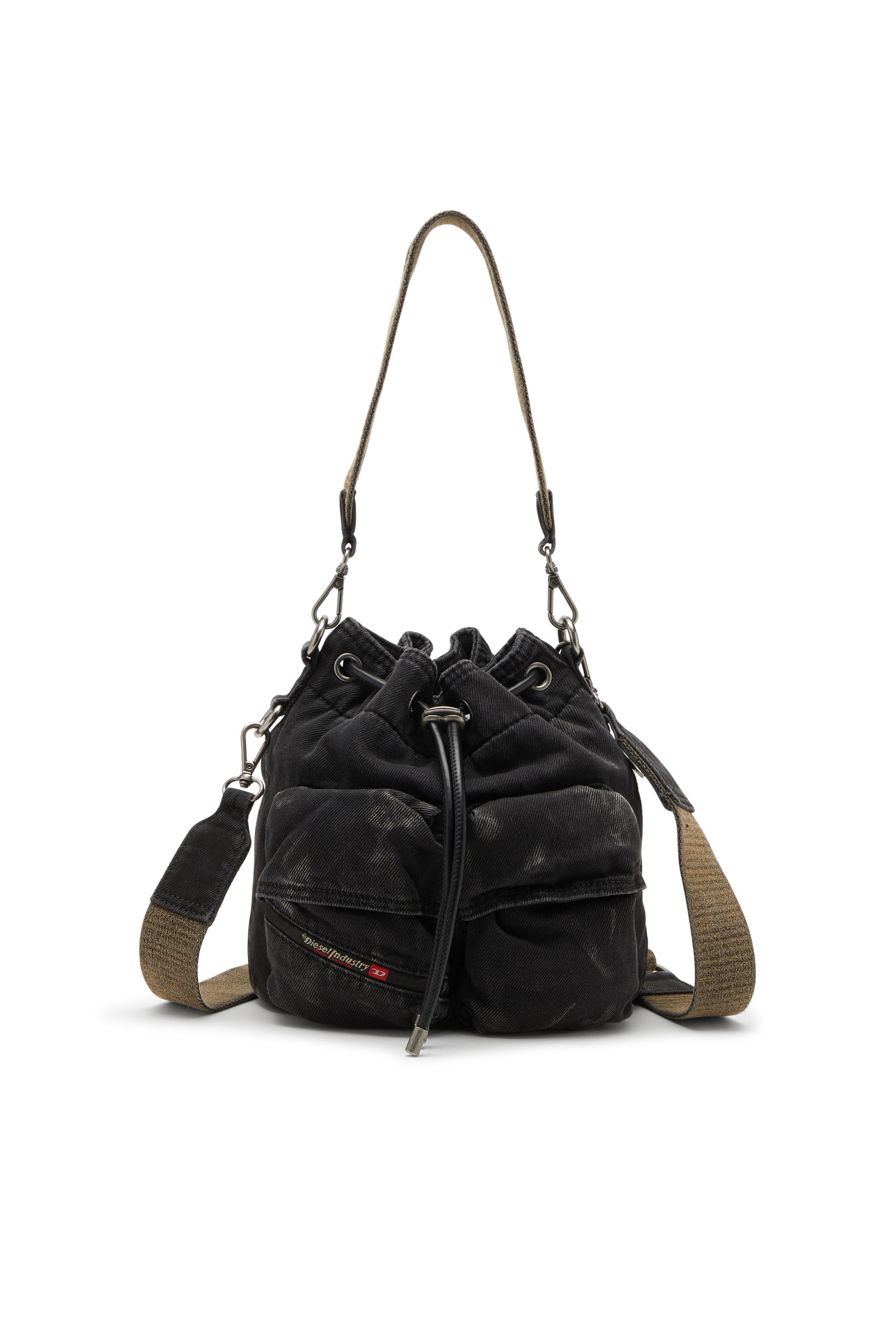 Diesel - MULTI-PKTS BUCKET X, Multi-Pkts-Bucket multipocket in denim washed Unisex in Nero - 1