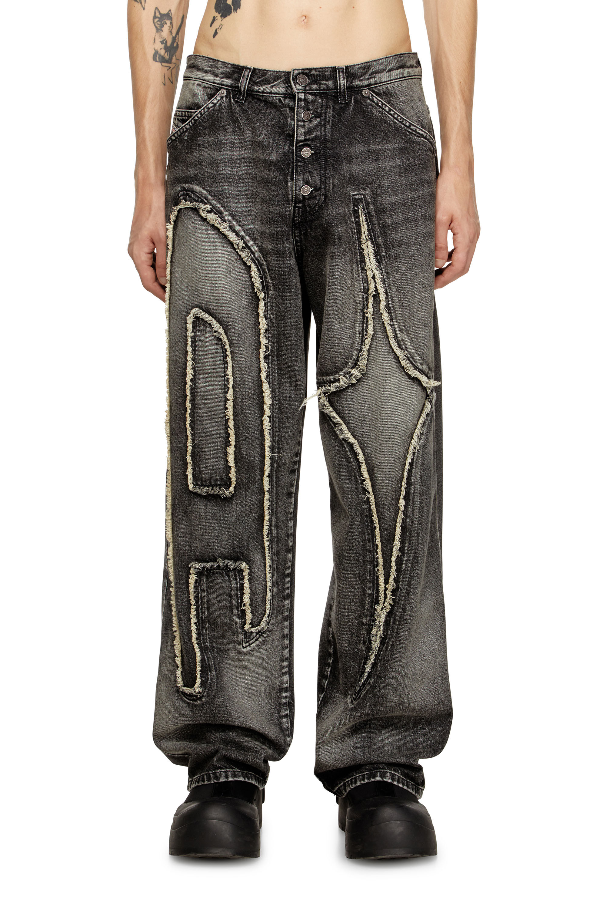 Diesel - Straight Jeans D-ThugClub 0BEBT Unisex, Nero/Grigio scuro - Image 3