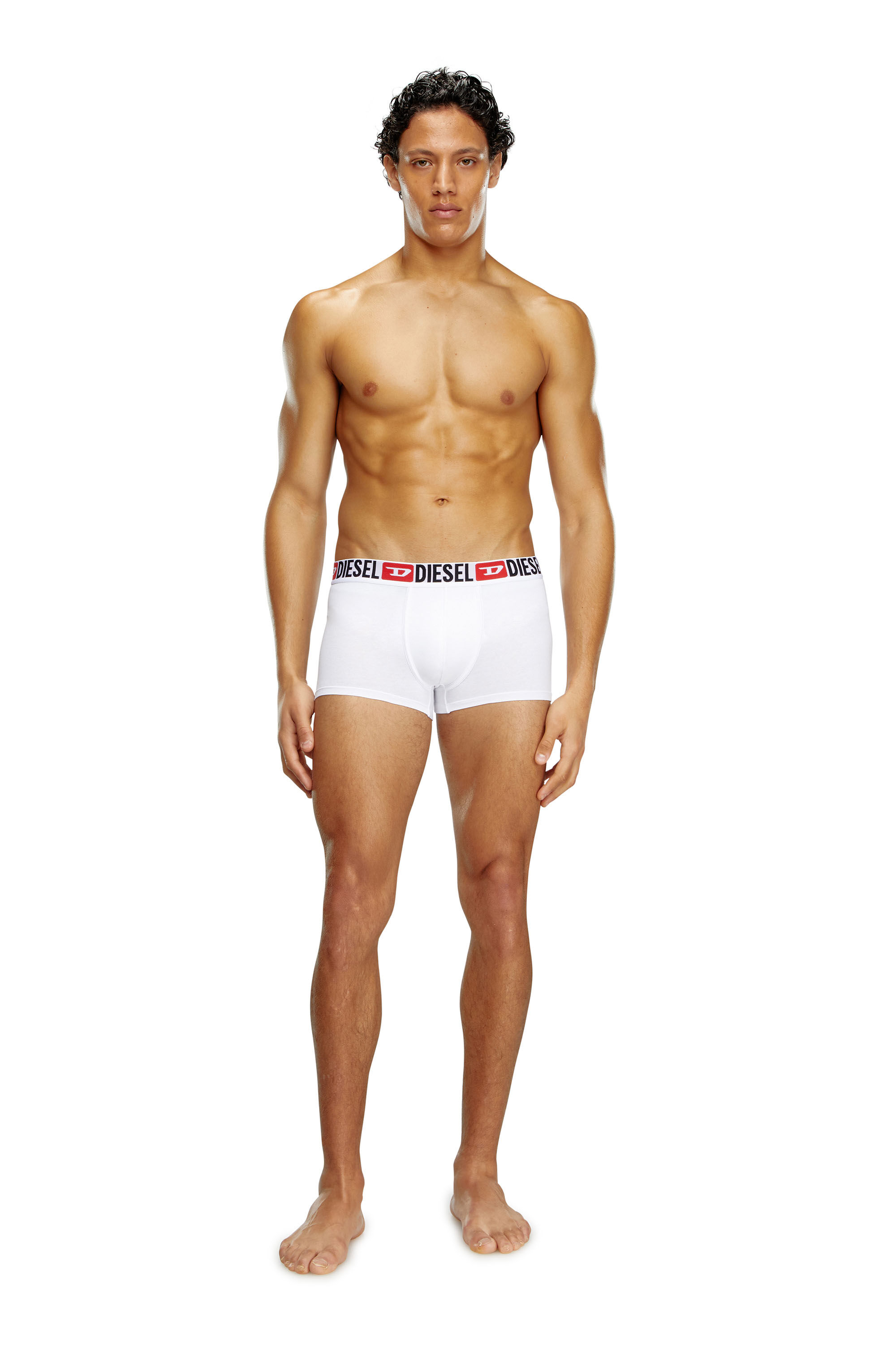 Diesel - UMBX-DAMIENTHREEPACK, Set di tre boxer con elastico in vita con logo all-over Uomo in Bianco - 1