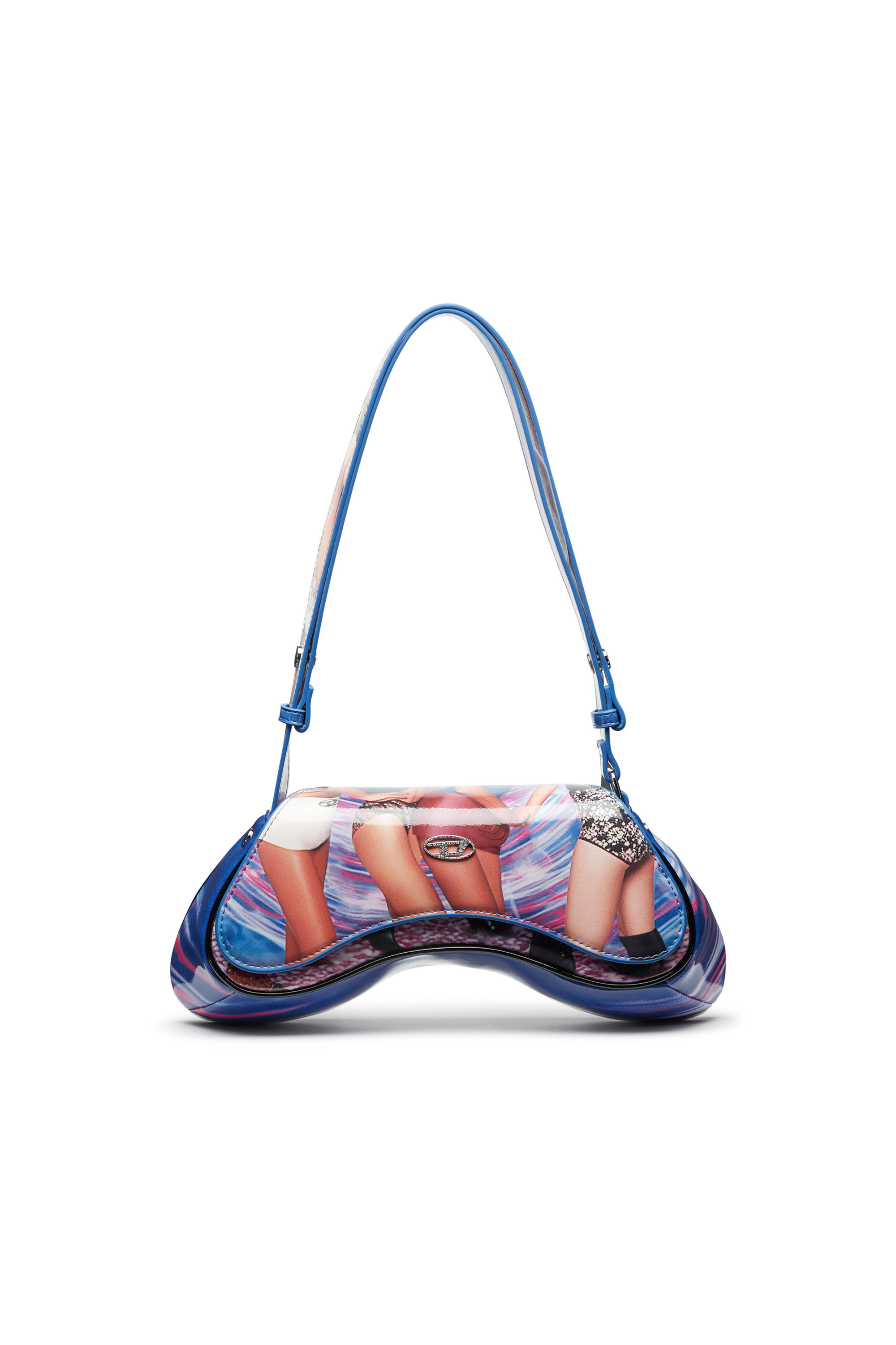 Diesel - PLAY CROSSBODY, Donna Play-Borsa a spalla in PU stampa poster in Blu - Image 1