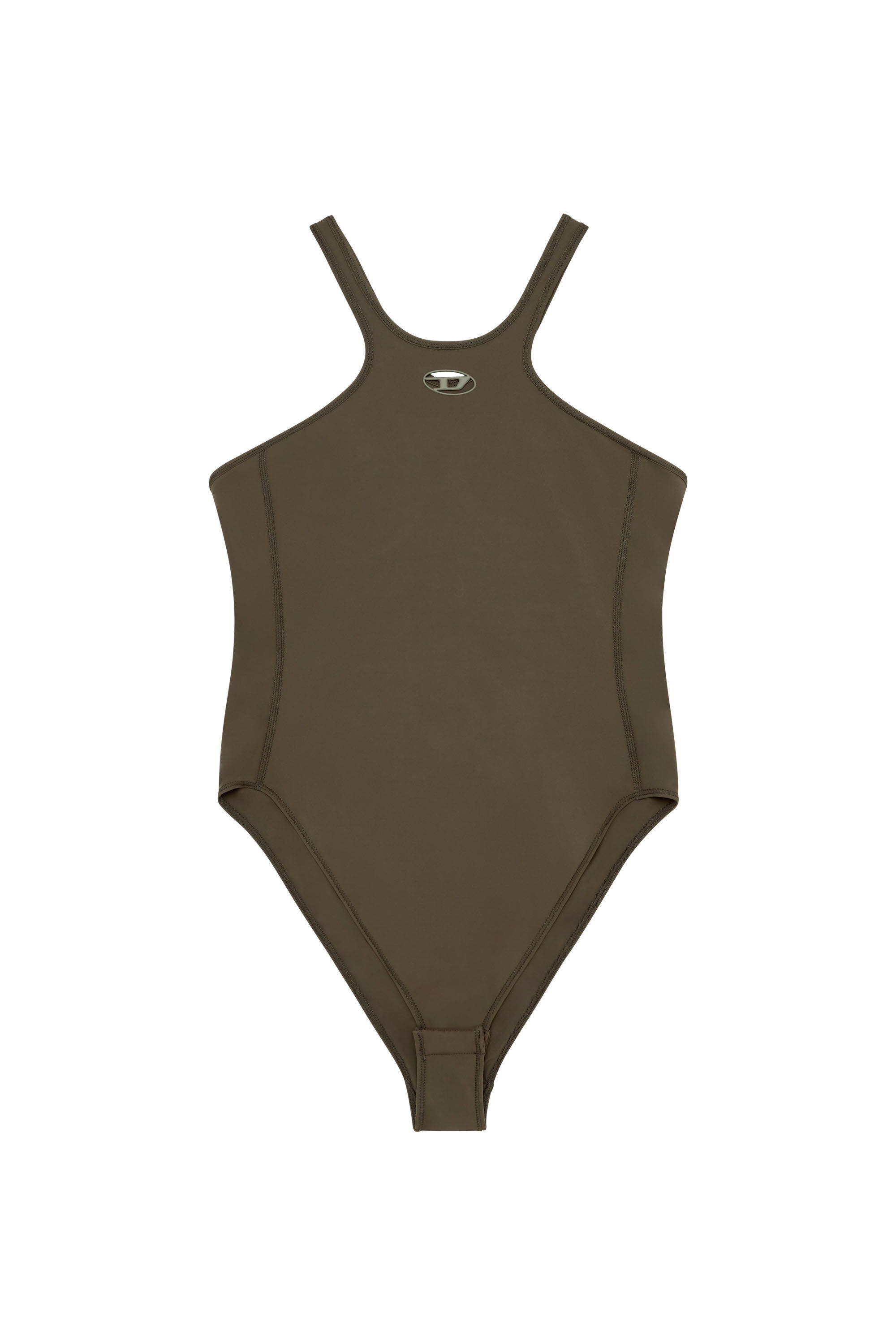 Diesel - CHRISTIE-UTLT, Stretch bodysuit with Oval D detail Donna in Marrone - 2