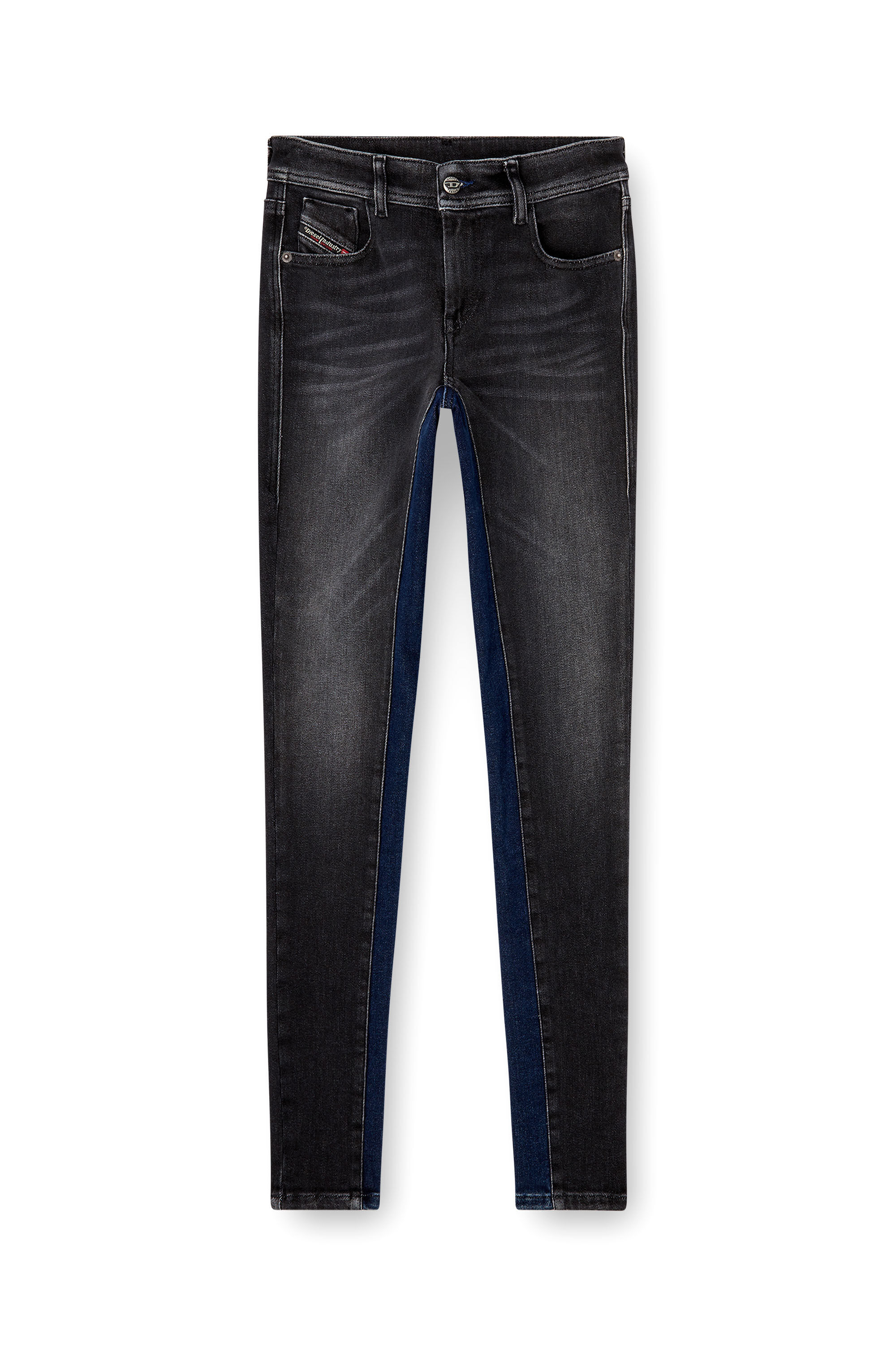 Diesel - Skinny Jeans 2017 Slandy 09N14 Donna, Nero/Grigio scuro - Image 4