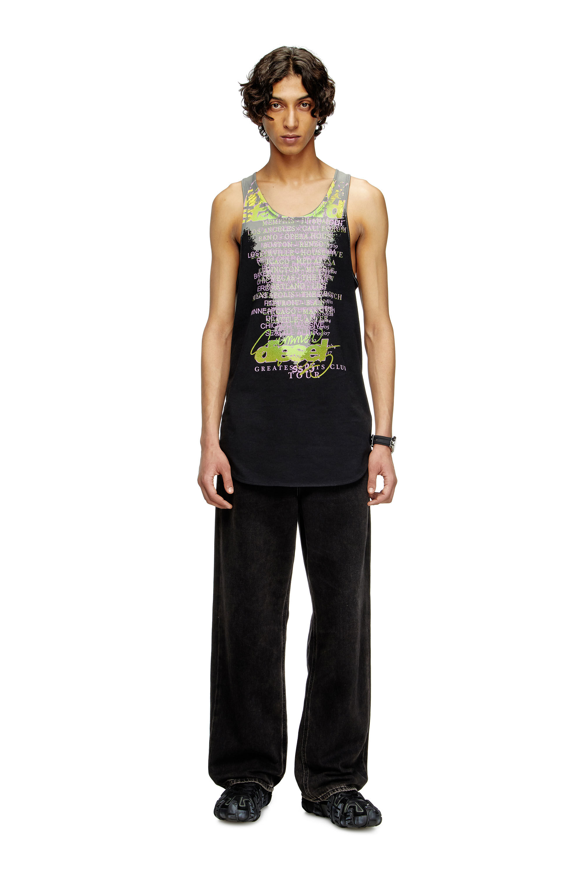 Diesel - T-SHAN, Canotta con stampa DJ Unisex in Nero - 1