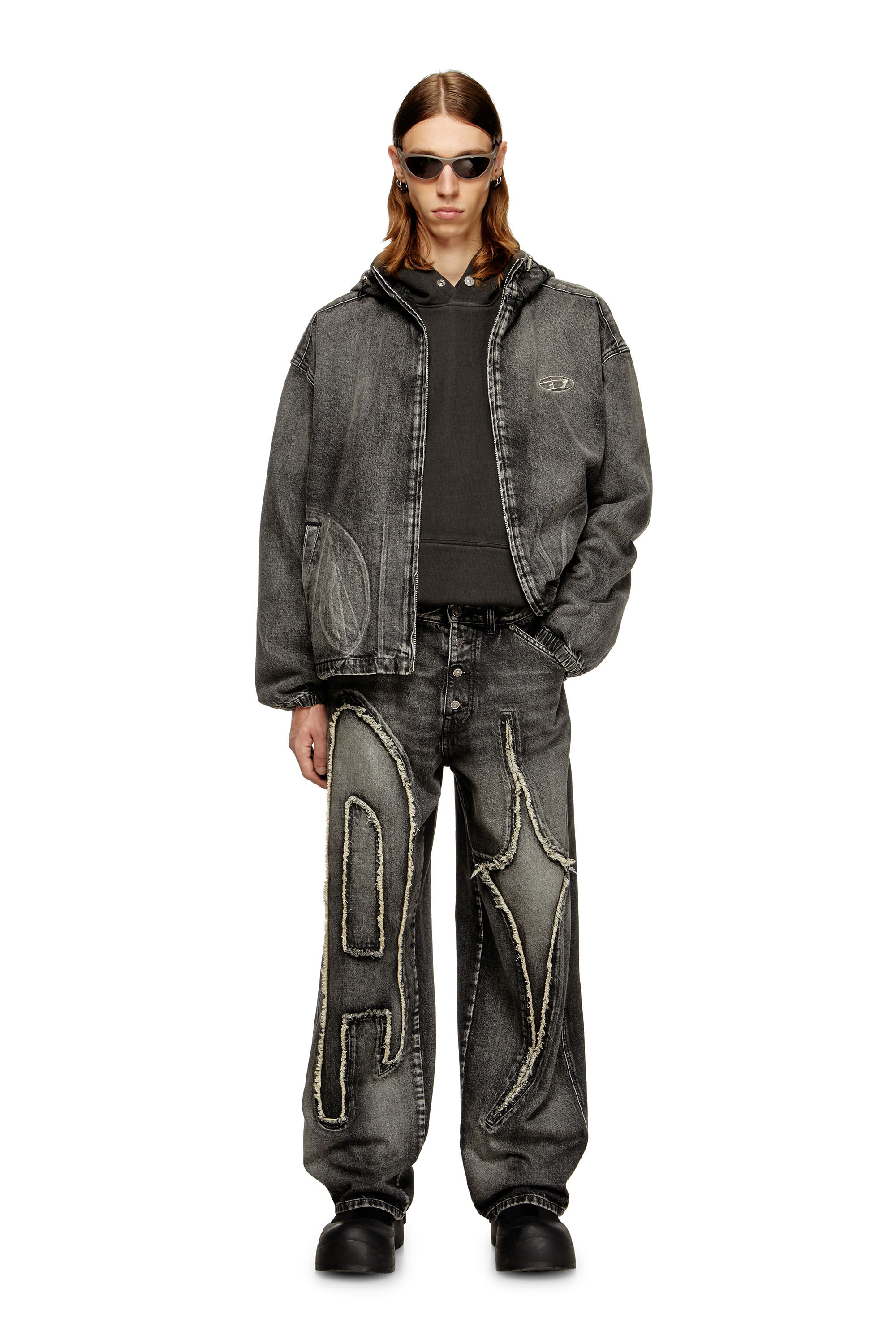 Diesel - Straight Jeans D-ThugClub 0BEBT Unisex, Nero/Grigio scuro - Image 1