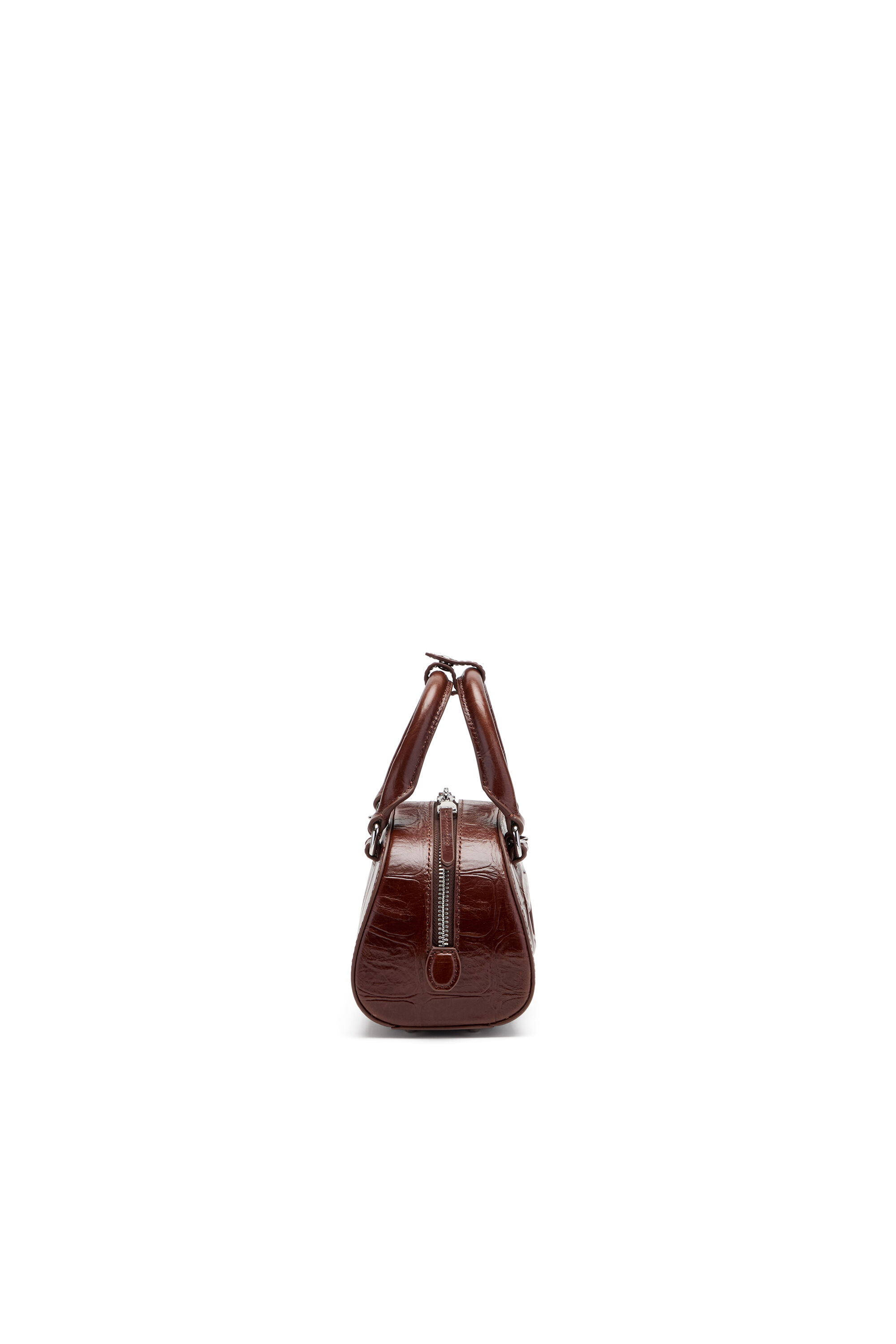 Diesel - 1DR DOME CROSSBODY, 1DR Dome-Borsa bowling mini in pelle effetto coccodrillo Donna in Marrone - 4