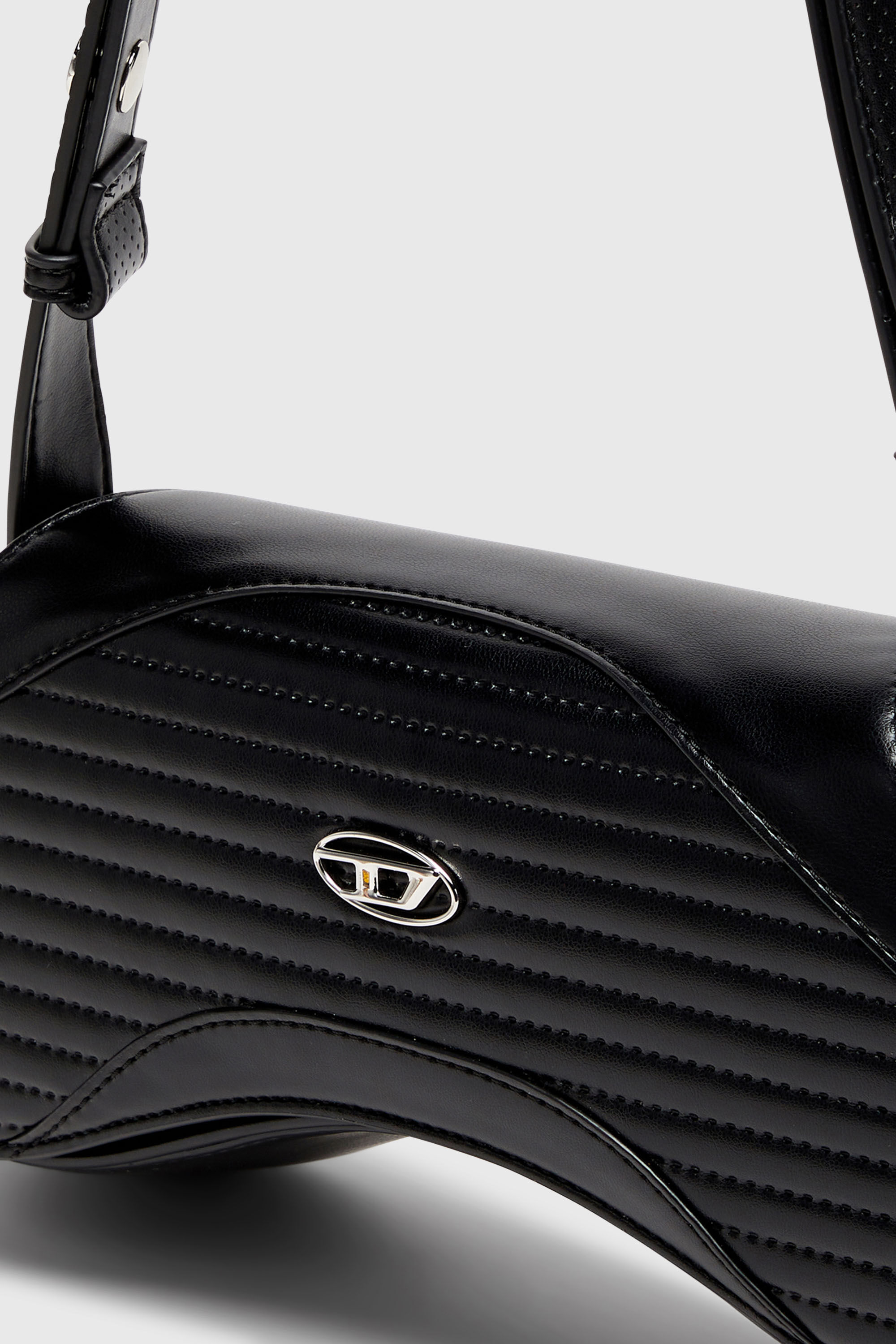 Diesel - PLAY CROSSBODY, Play - Borsa a tracolla in PU trapuntato e traforato Donna in Nero - 5
