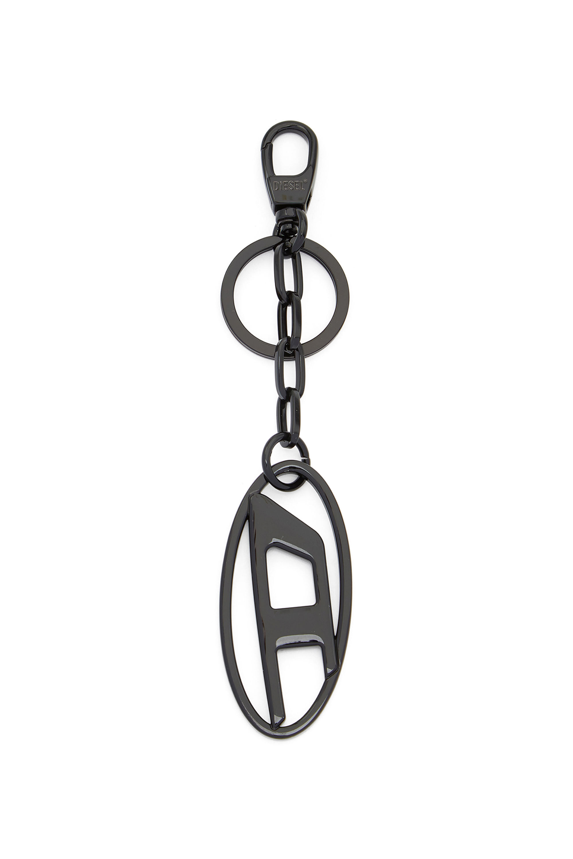 【DIESEL】Holy C Black Women's Metal keyring with logo plaque | Black | Diesel