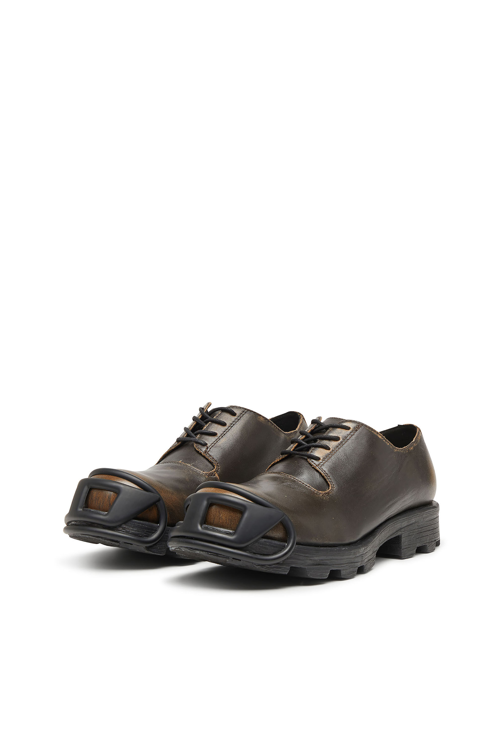 Diesel - D-HAMMER SO D, D-Hammer-Derby in pelle spazzolata Uomo in Marrone - 8
