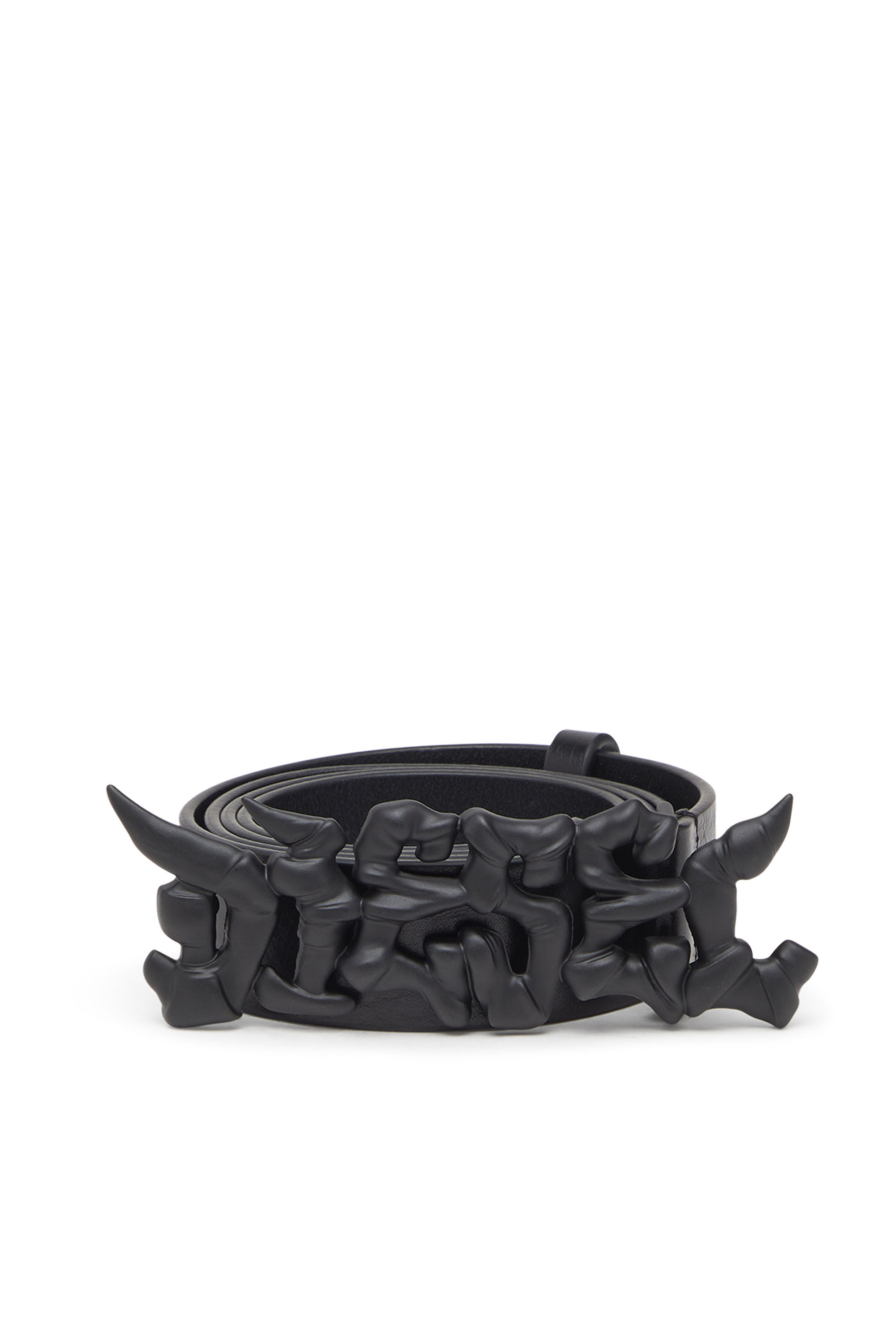 Diesel - B-GRAFFITI, Cintura 3.5cm in pelle pull-up con fibbia graffiti Unisex in Nero - 1