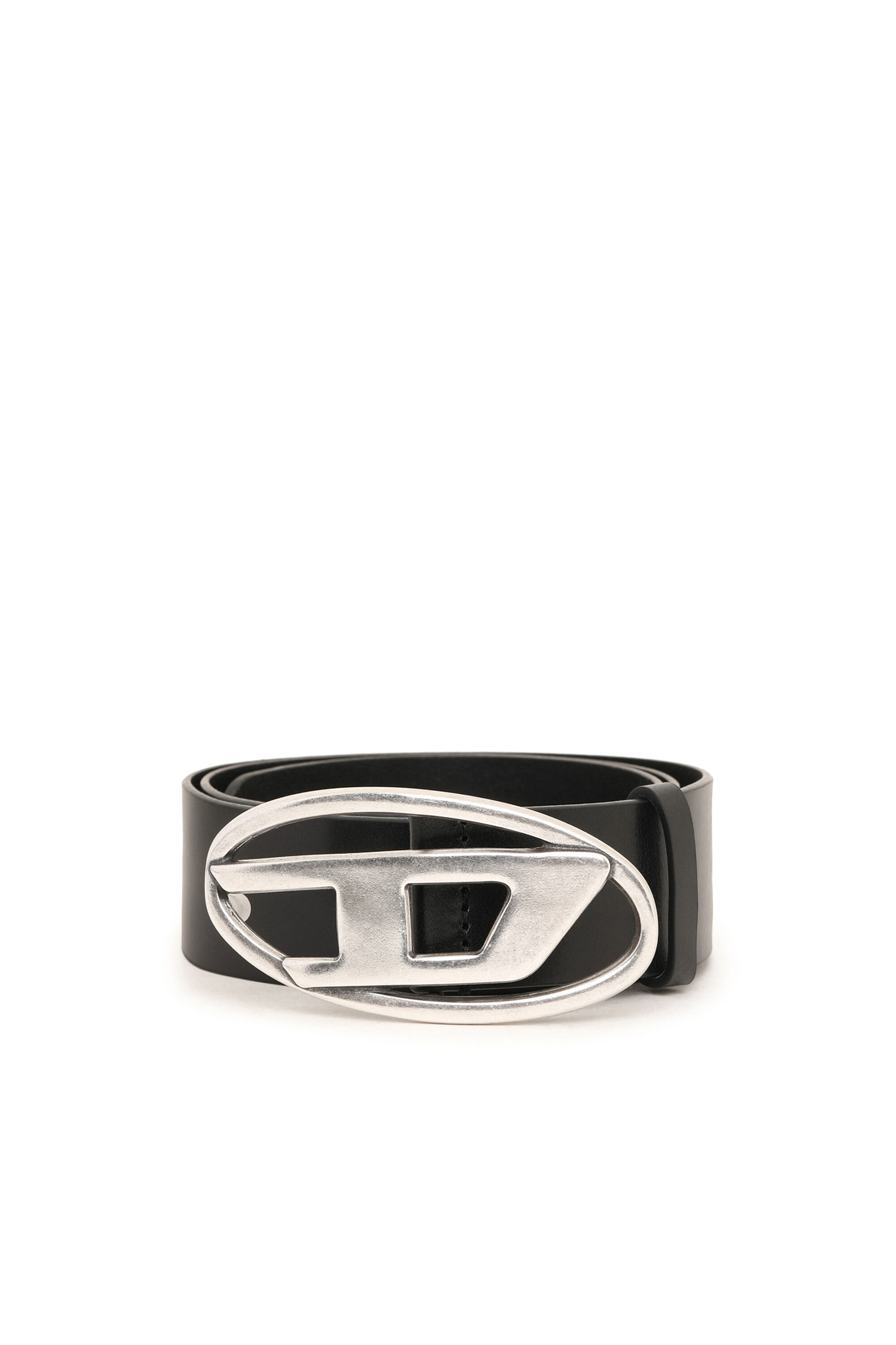 B-1DR: Leather Belt with silver D logo buckle | Diesel