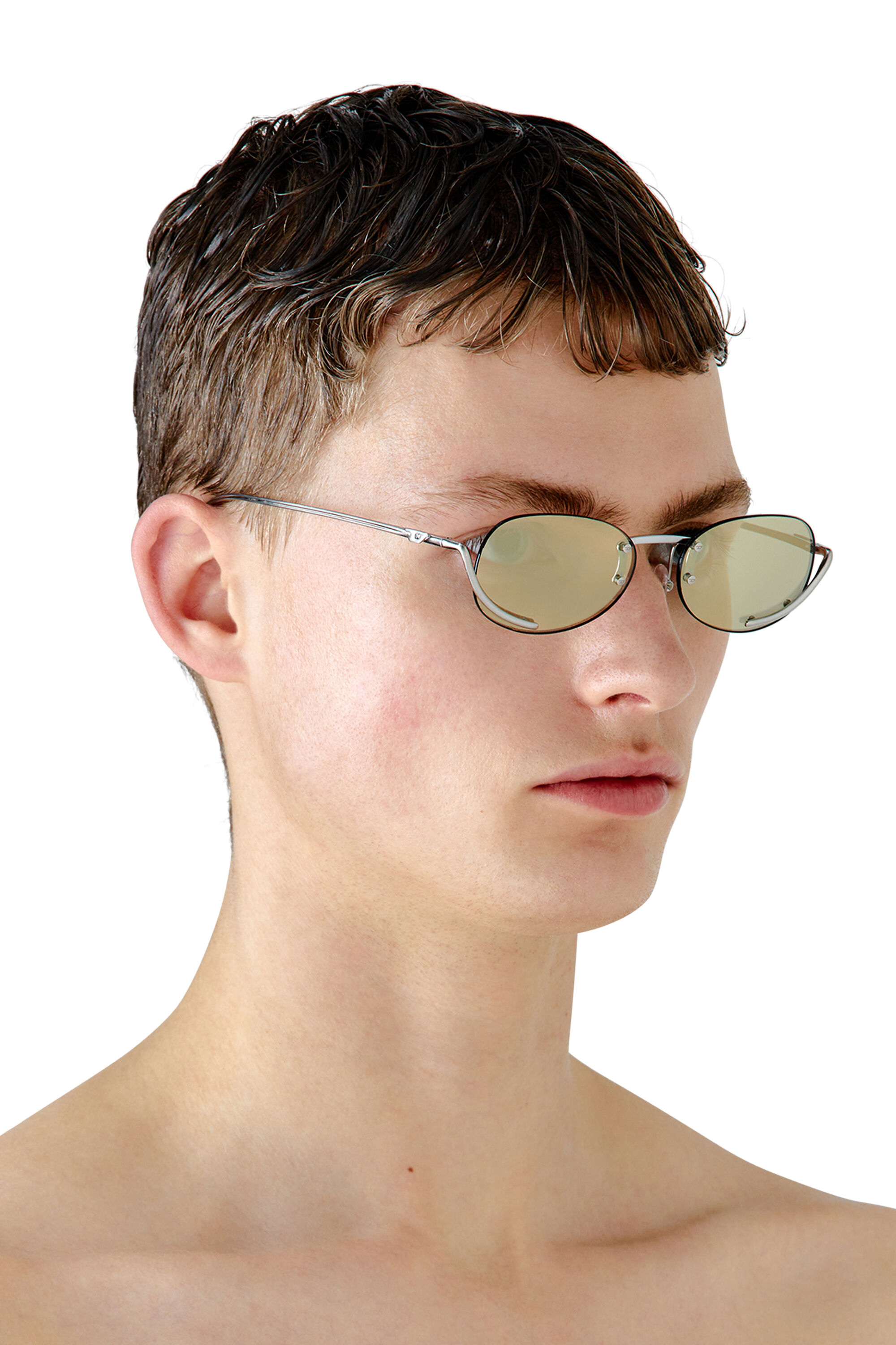 Diesel - 0DL1004, Occhiali da sole ovali Unisex in Giallo - 4