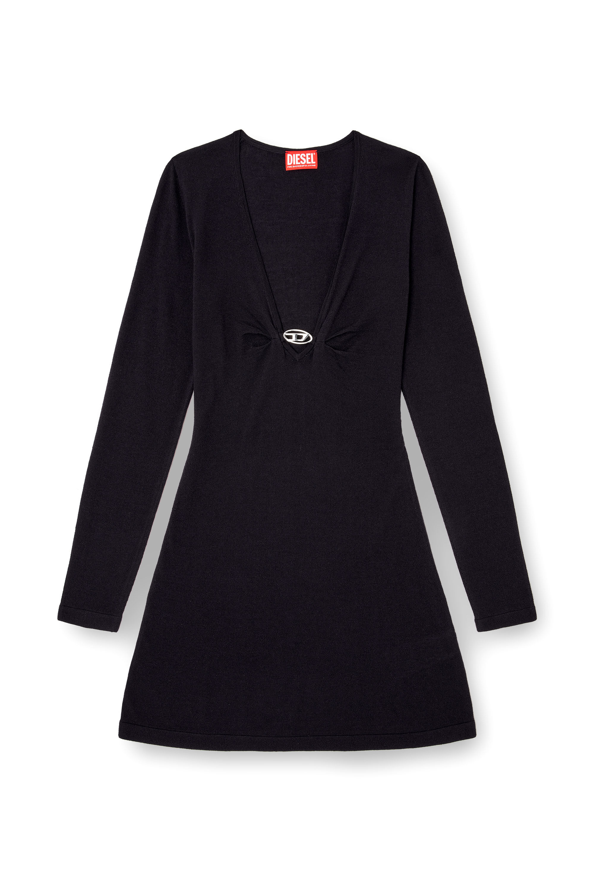 Diesel - M-PLACKY, Abito in maglia a maniche lunghe Donna in Blu - 2